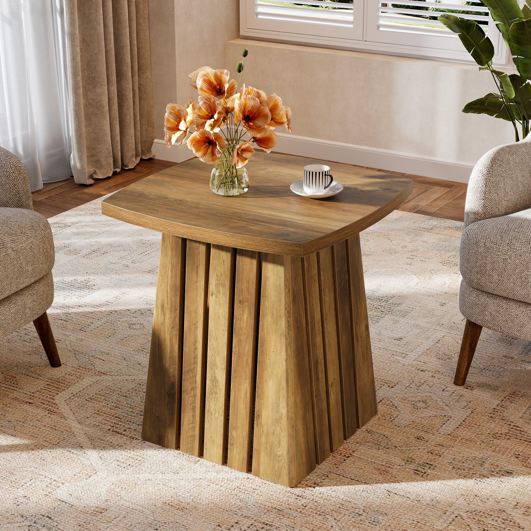 Tribesigns 22.05" Modern Column Base End Table, Stylish Square Table for Living Room - Image 6