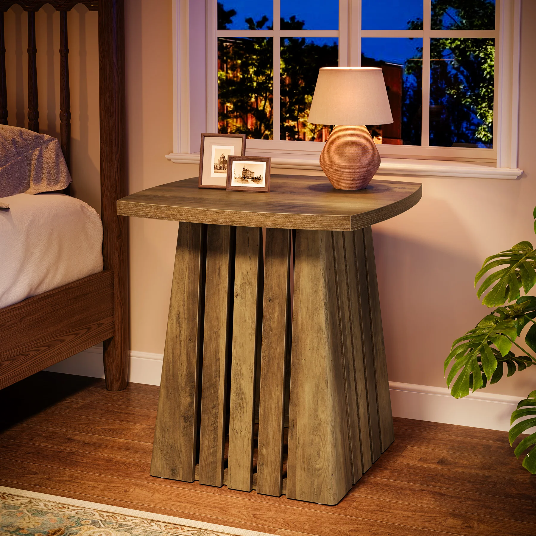 Tribesigns 22.05" Modern Column Base End Table, Stylish Square Table for Living Room - Image 9
