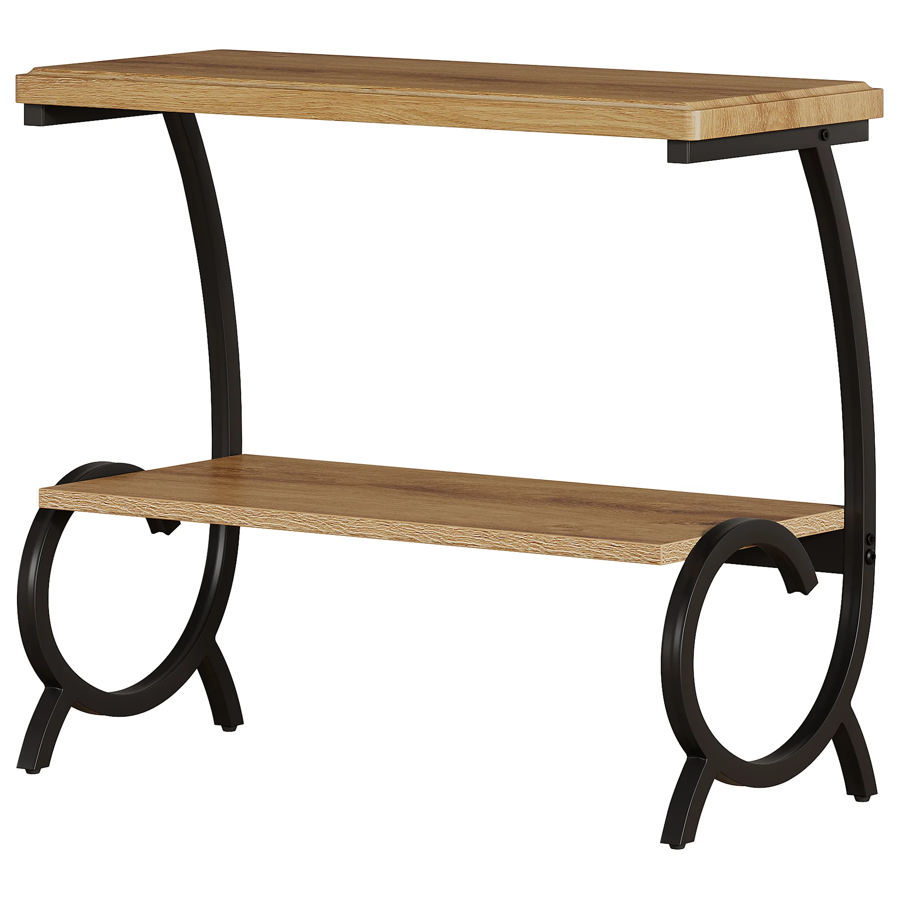 Tribesigns 2-Tier End Table, J-Shaped Side Table for Living Room - Image 12