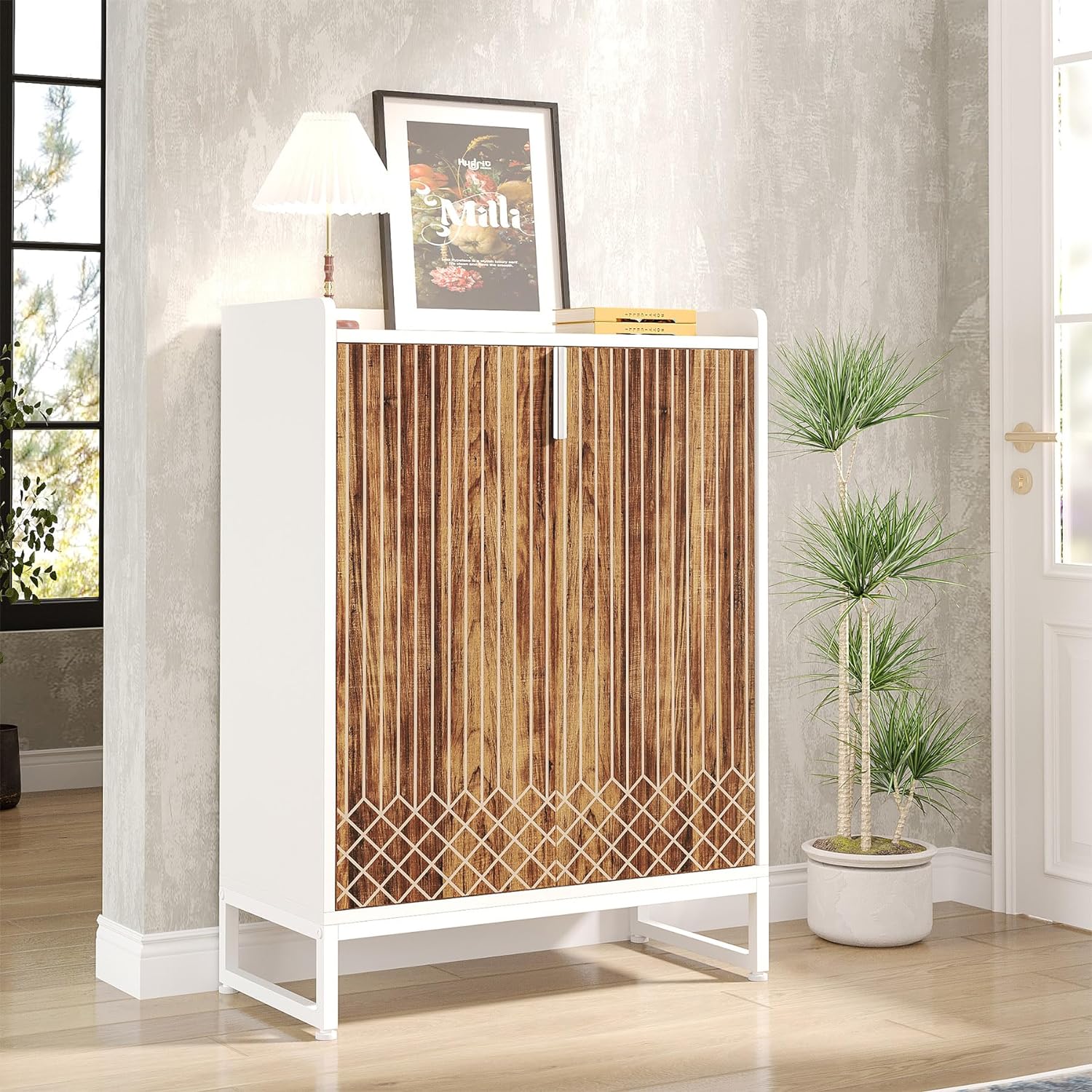 Modern Shoe Cabinet with Doors, 5-Tier Modern Shoe Rack Organizer - Image 12