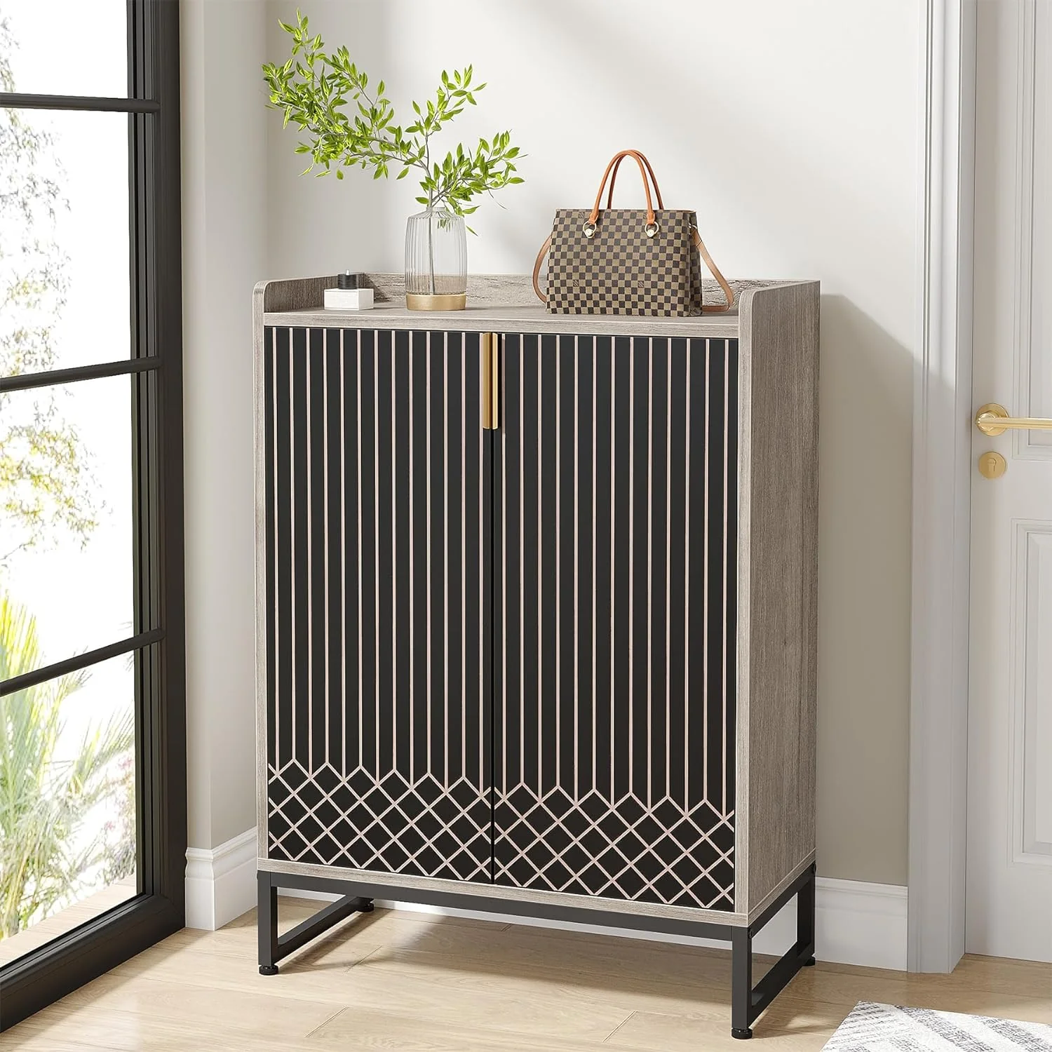 Modern Shoe Cabinet with Doors, 5-Tier Modern Shoe Rack Organizer - Image 13