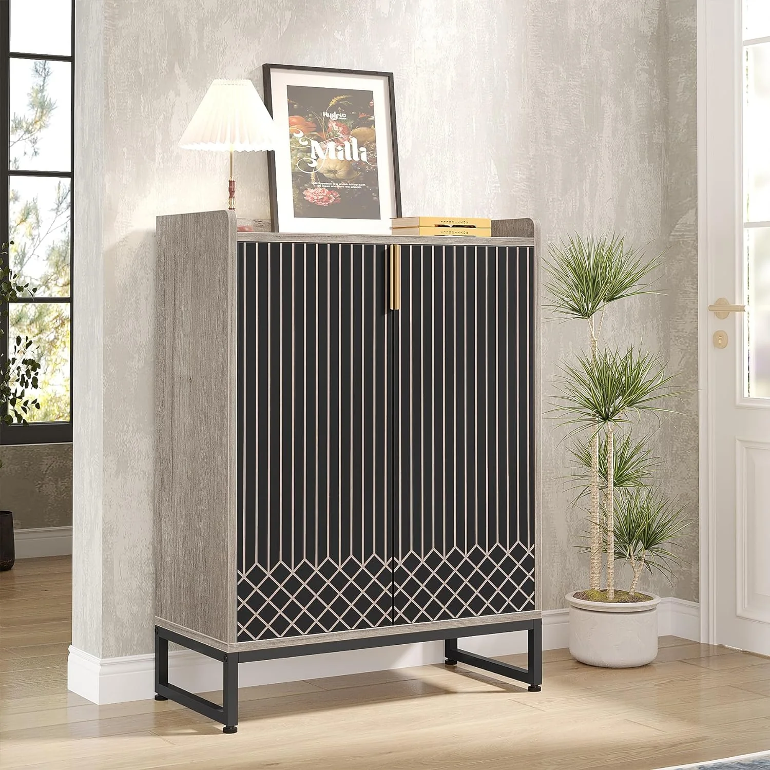 Modern Shoe Cabinet with Doors, 5-Tier Modern Shoe Rack Organizer - Image 14