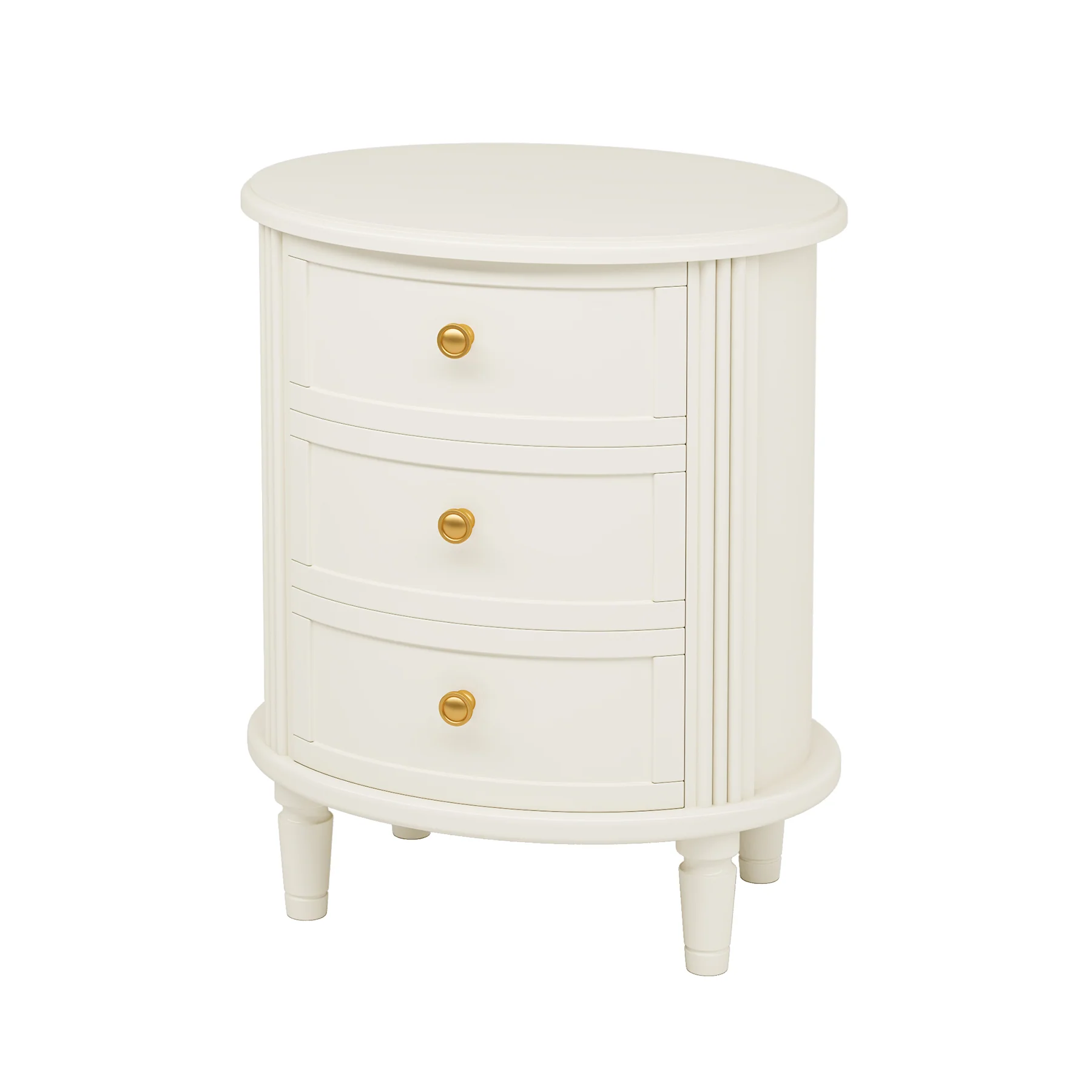 Wood Nightstand Bedside Table with 3 Drawers & Solid Wood Legs - Image 8