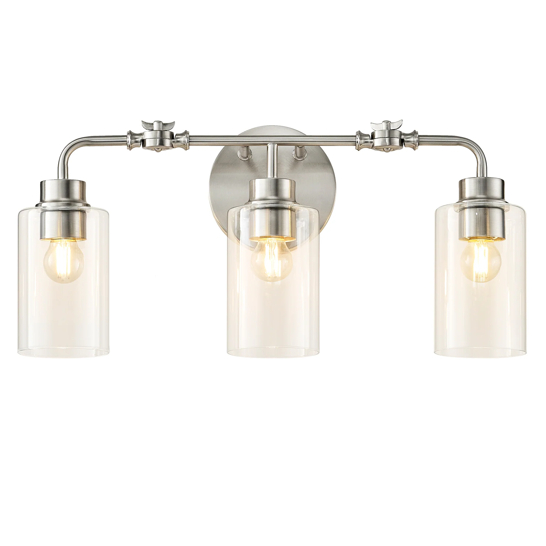 3-Light Bathroom Light Fixture, Modern Vanity Light with Clear Glass Shades - Image 10