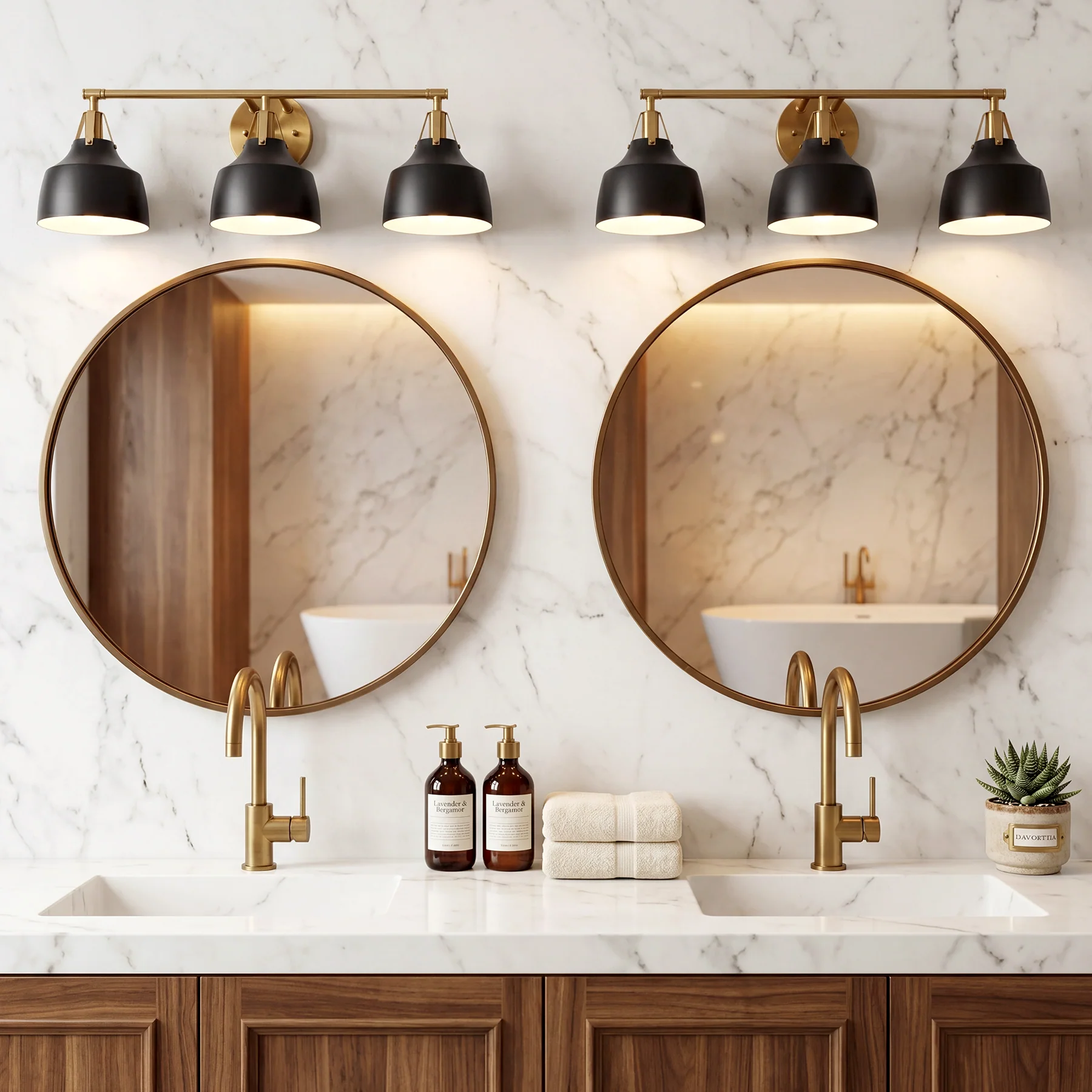 3-Light Bathroom Vanity Light, 24" Wall Light Fixtures with Metal Shade - Image 5