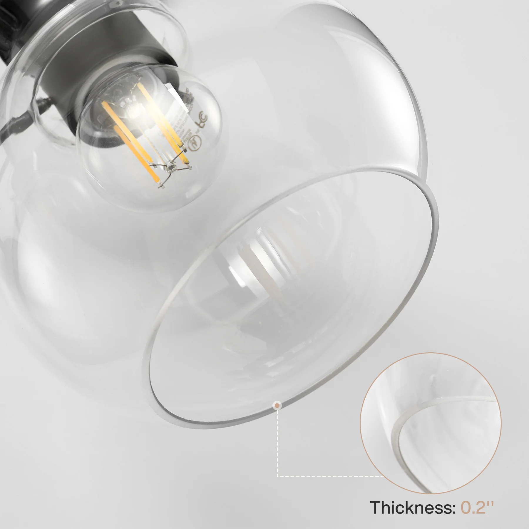 3-Light Bathroom Vanity Light, Modern Wall Light Fixture with Clear Glass Shades - Image 9
