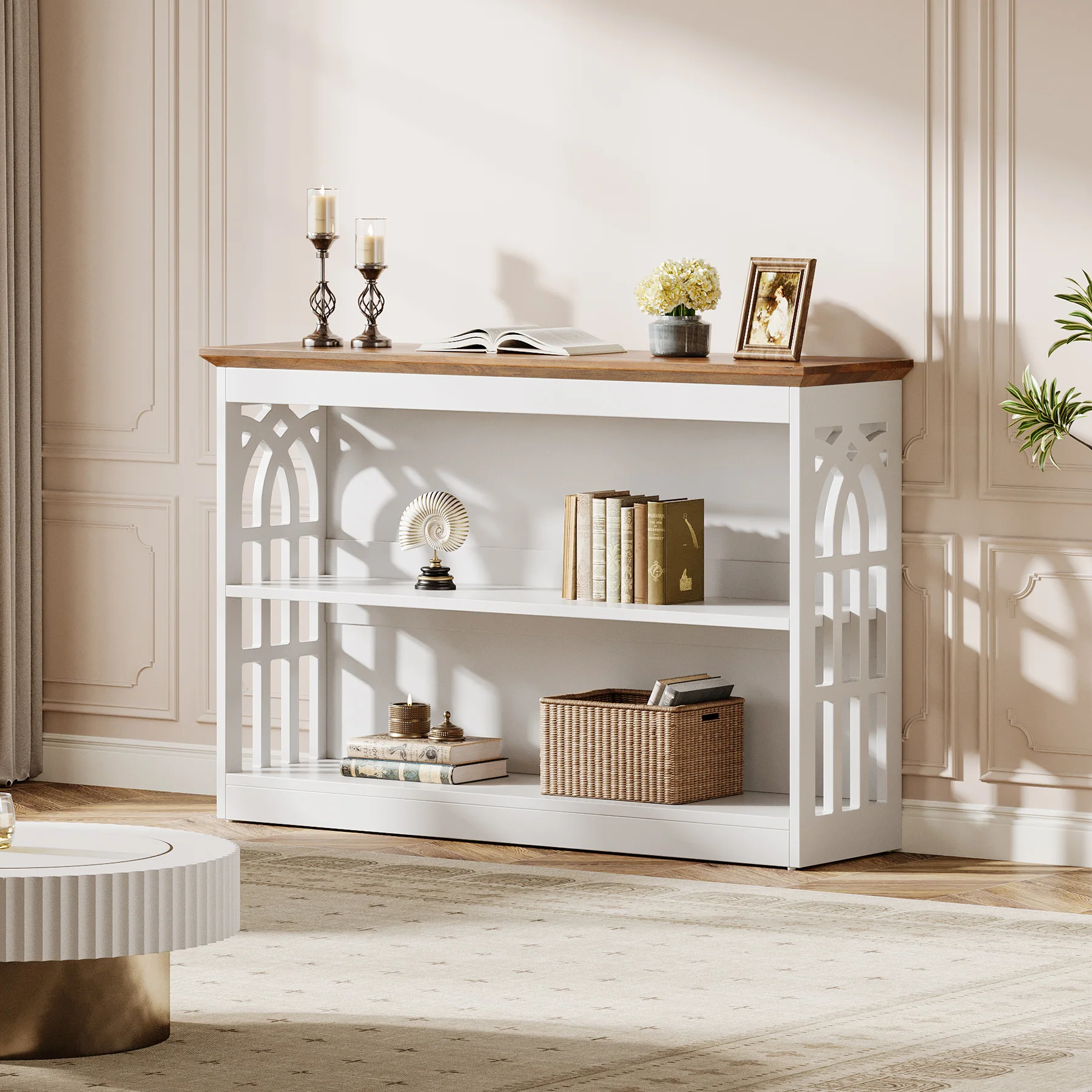 3-Tier Console Table, 41.34" Modern Entryway Sofa Table Behind the Couch - Image 8