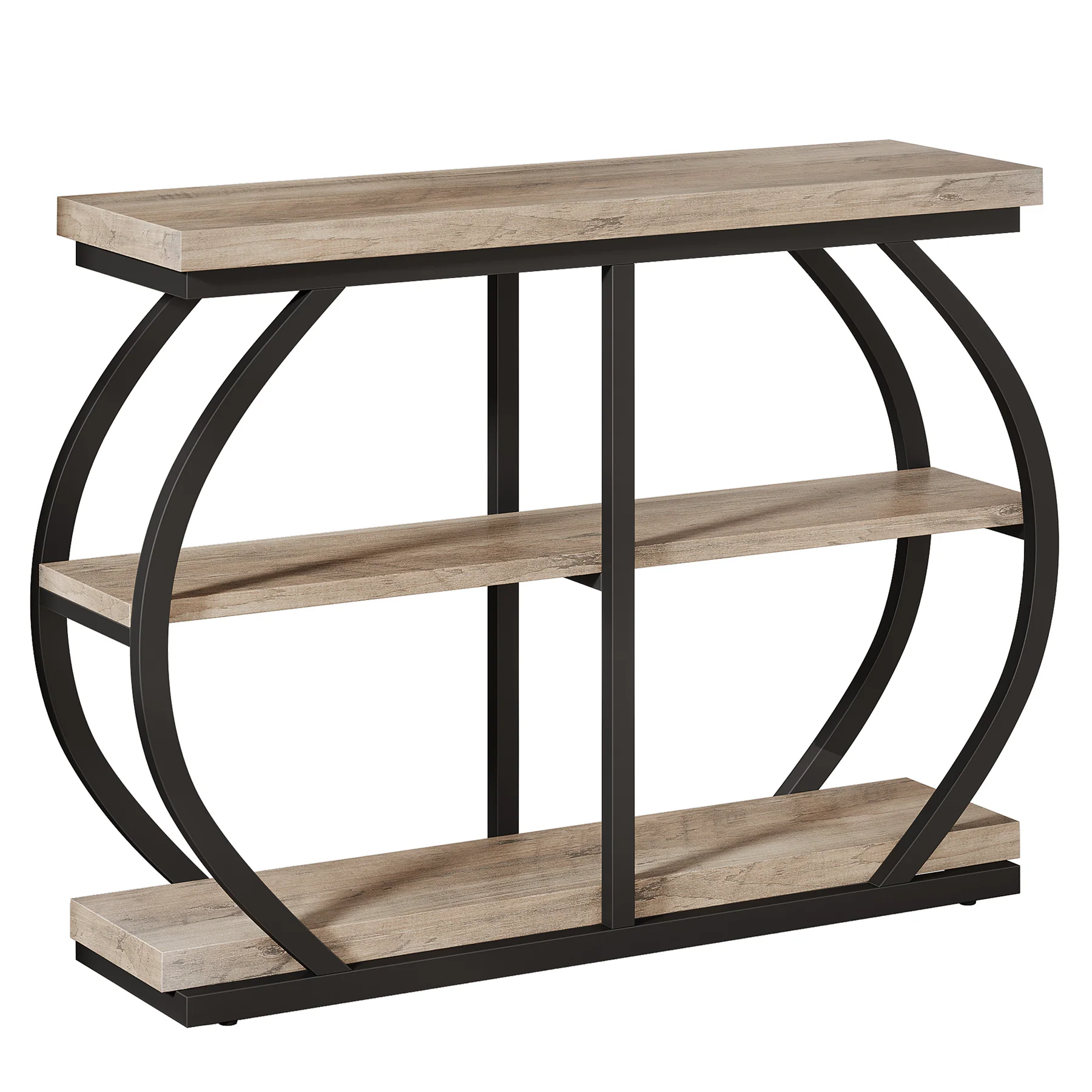 41" Console Table, 3-Tier Sofa Entryway Table with Storage Shelves - Image 10