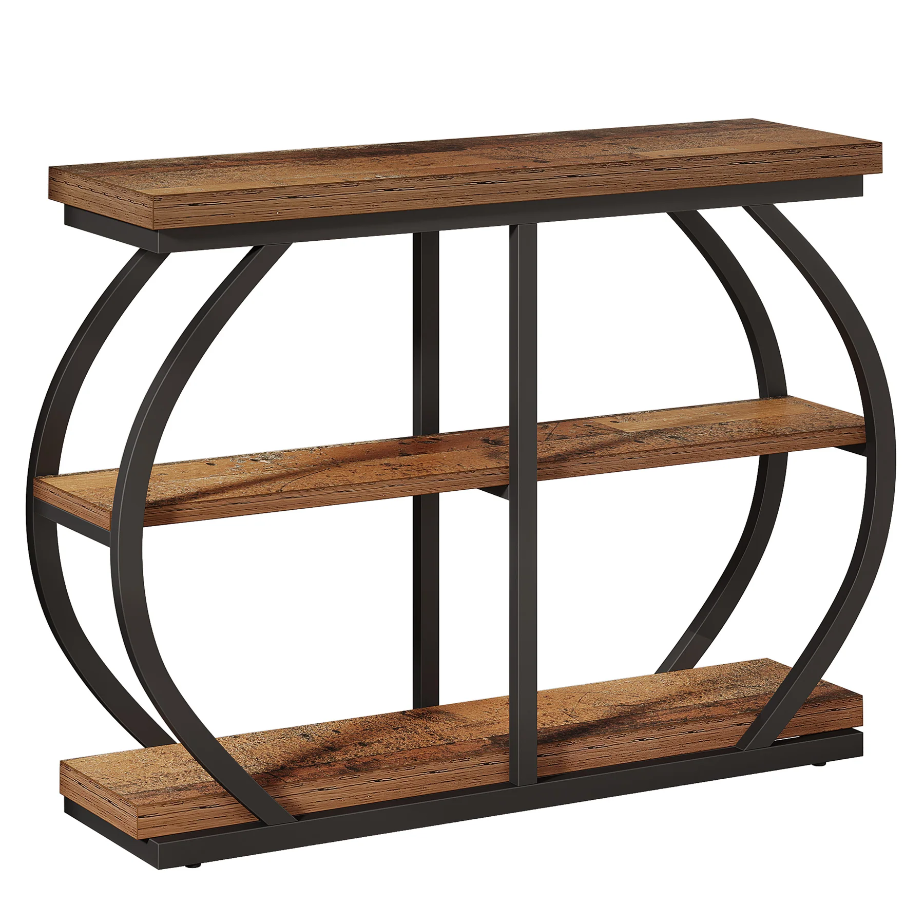41" Console Table, 3-Tier Sofa Entryway Table with Storage Shelves - Image 12
