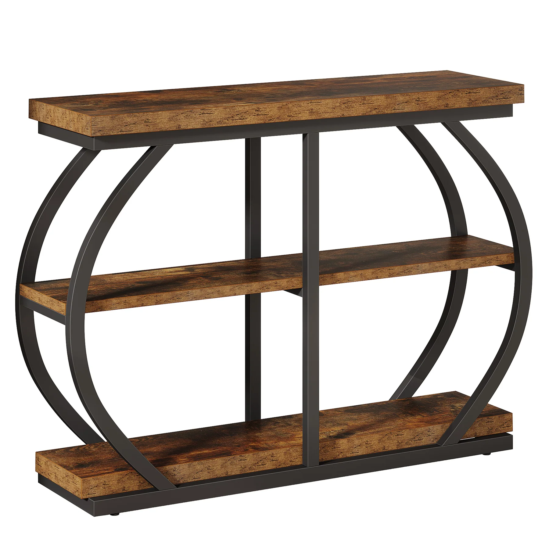 41" Console Table, 3-Tier Sofa Entryway Table with Storage Shelves - Image 15