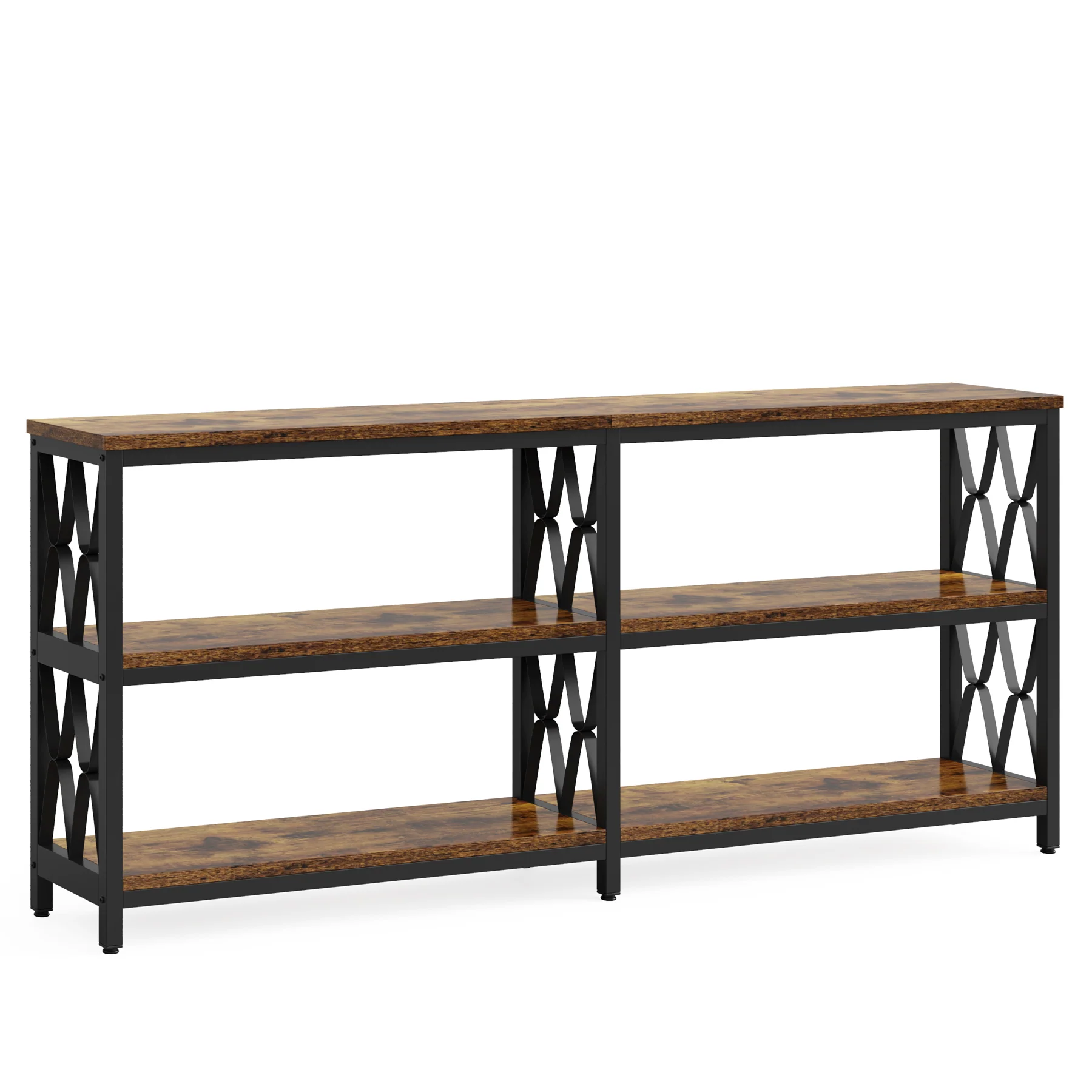 3-Tier Console Table, 70.9" Industrial Sofa Foyer Table for Living Room - Image 10