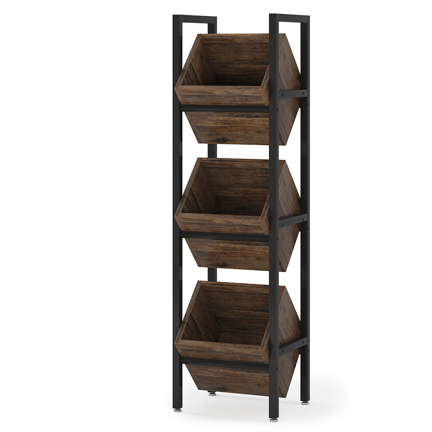 Industrial Wine Rack, 3 Tier Freestanding Wine Storage Stand - Image 9