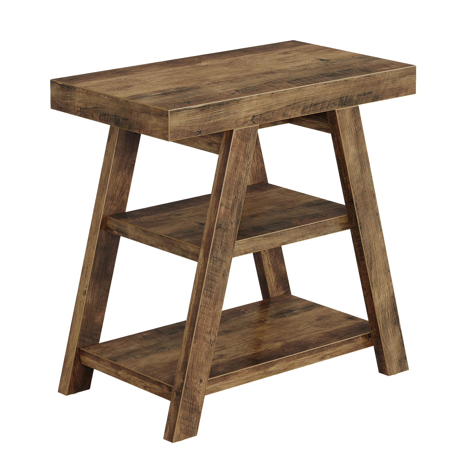Farmhouse End Table, 3-Tier Sofa Side Table with Storage Shelf for Living Room - Image 11