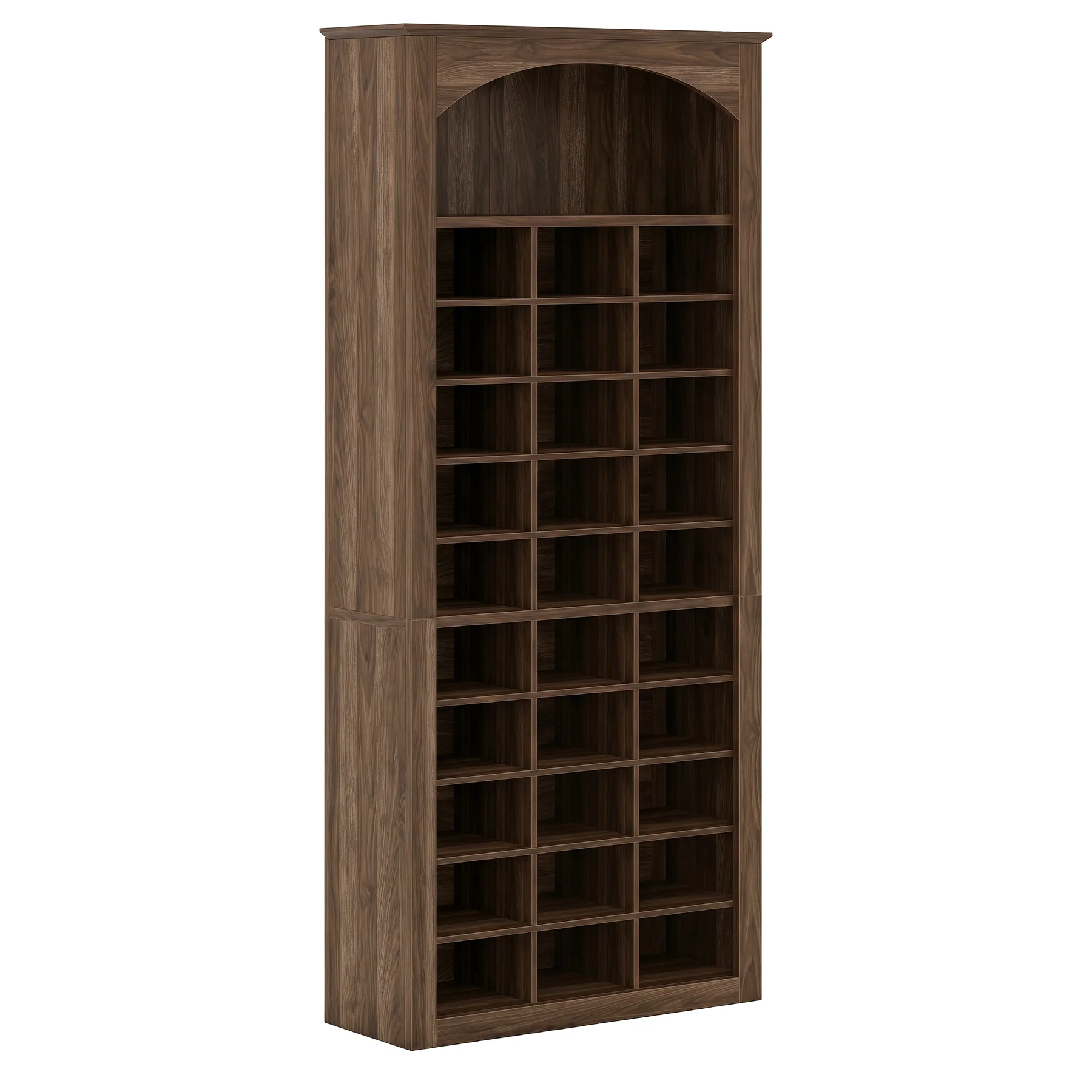 30-Cube Shoe Rack, 68.9" Shoe Cabinet with Arched Display Shelf for Entryway - Image 7