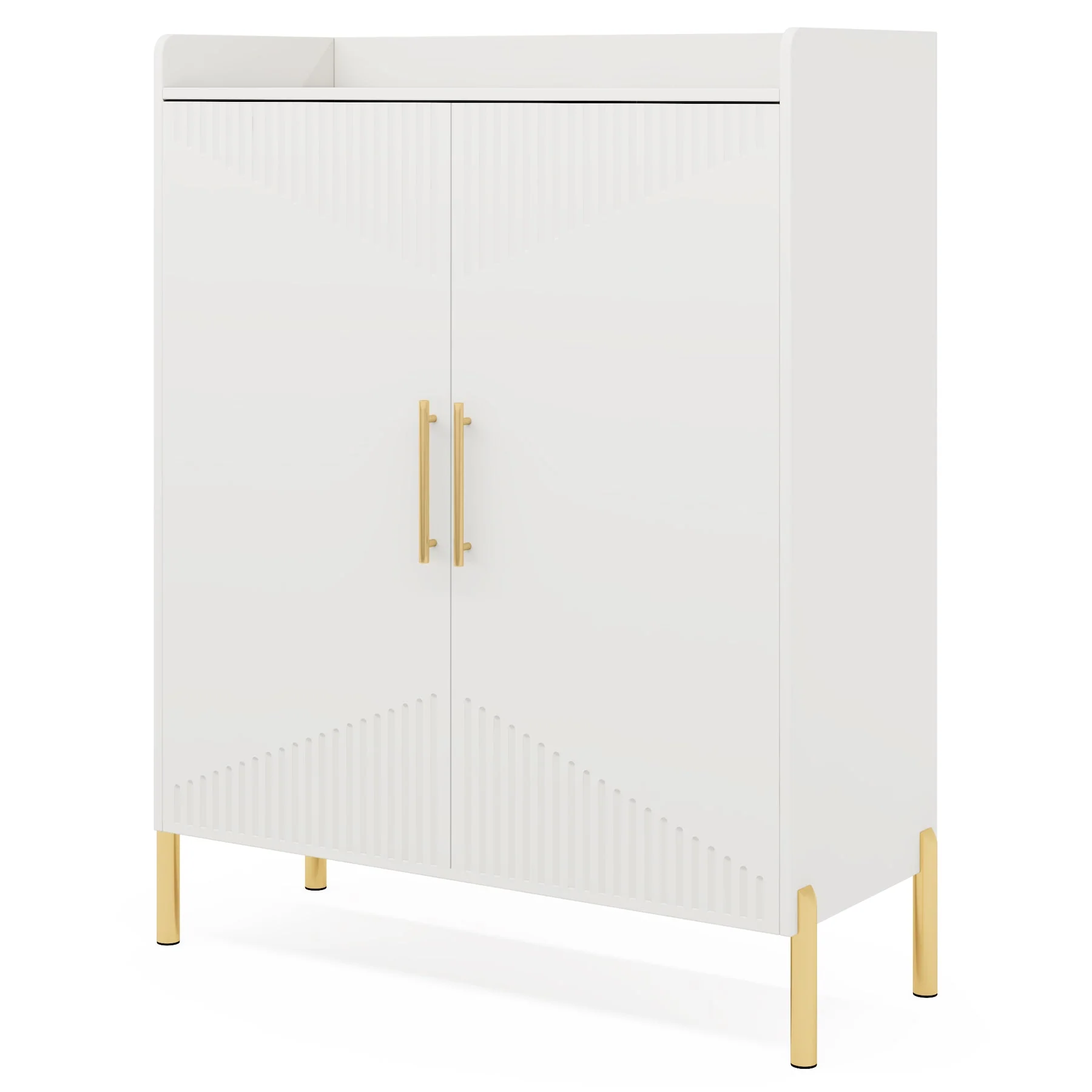 30 Pairs Shoe Cabinet, 6-Tier Modern Shoes Rack Organizer with Doors - Image 8
