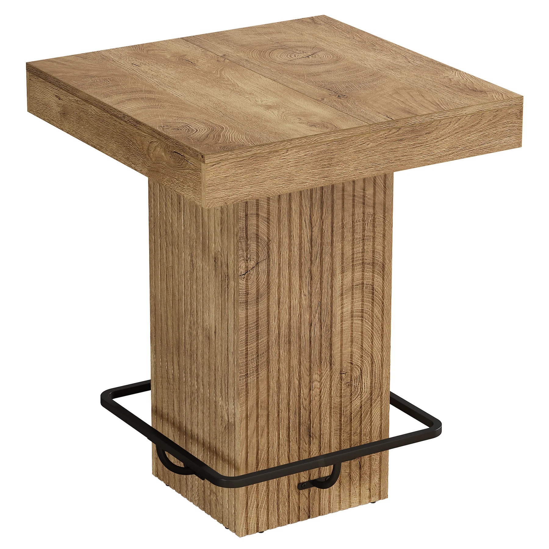 31.5" Bar Table, Square Dining Table Counter Height Table with Metal Footrest - Image 11