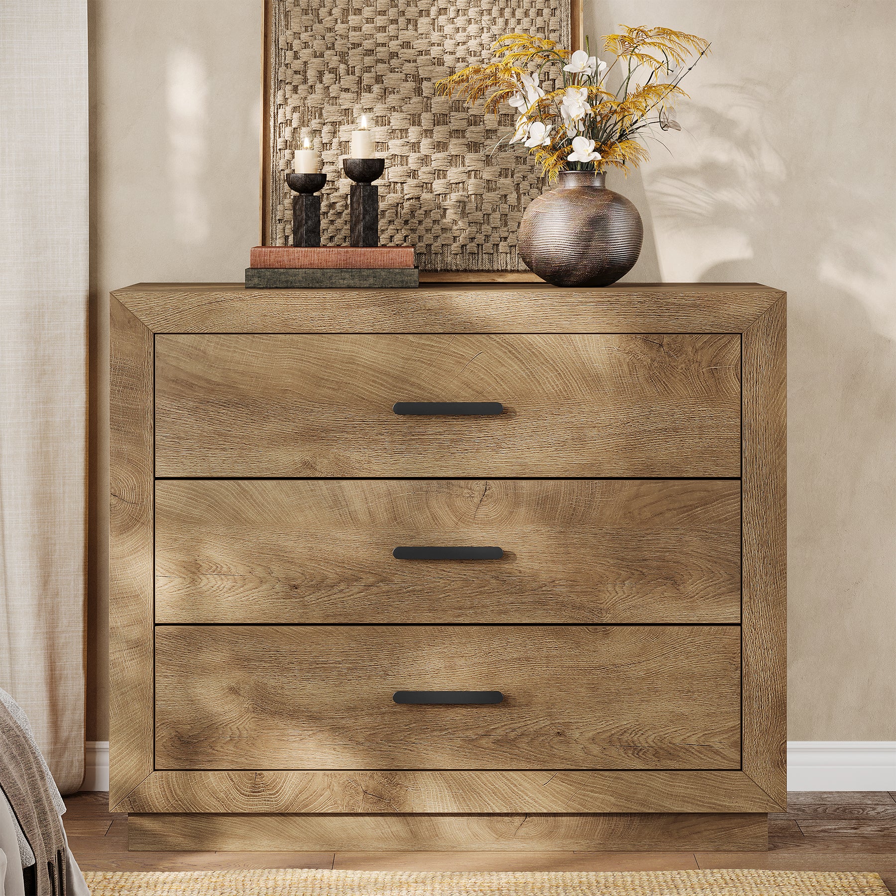 31.5" Large Nightstand, Oversized Bedside Table with 3 Drawers for Bedroom - Image 5