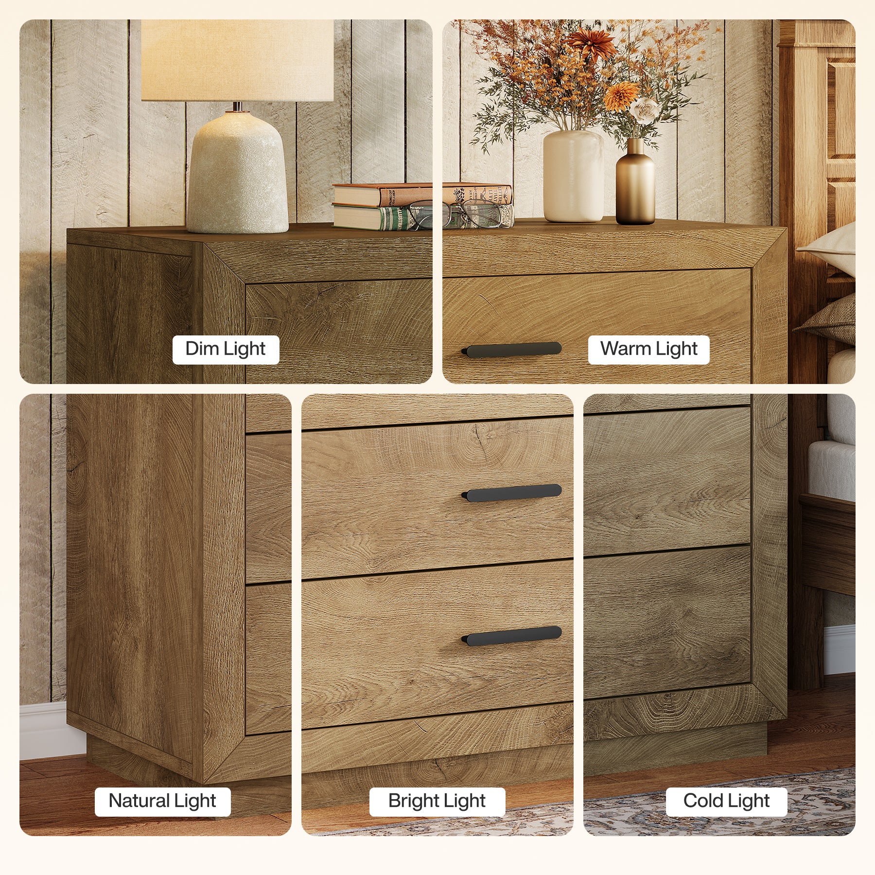 31.5" Large Nightstand, Oversized Bedside Table with 3 Drawers for Bedroom - Image 9