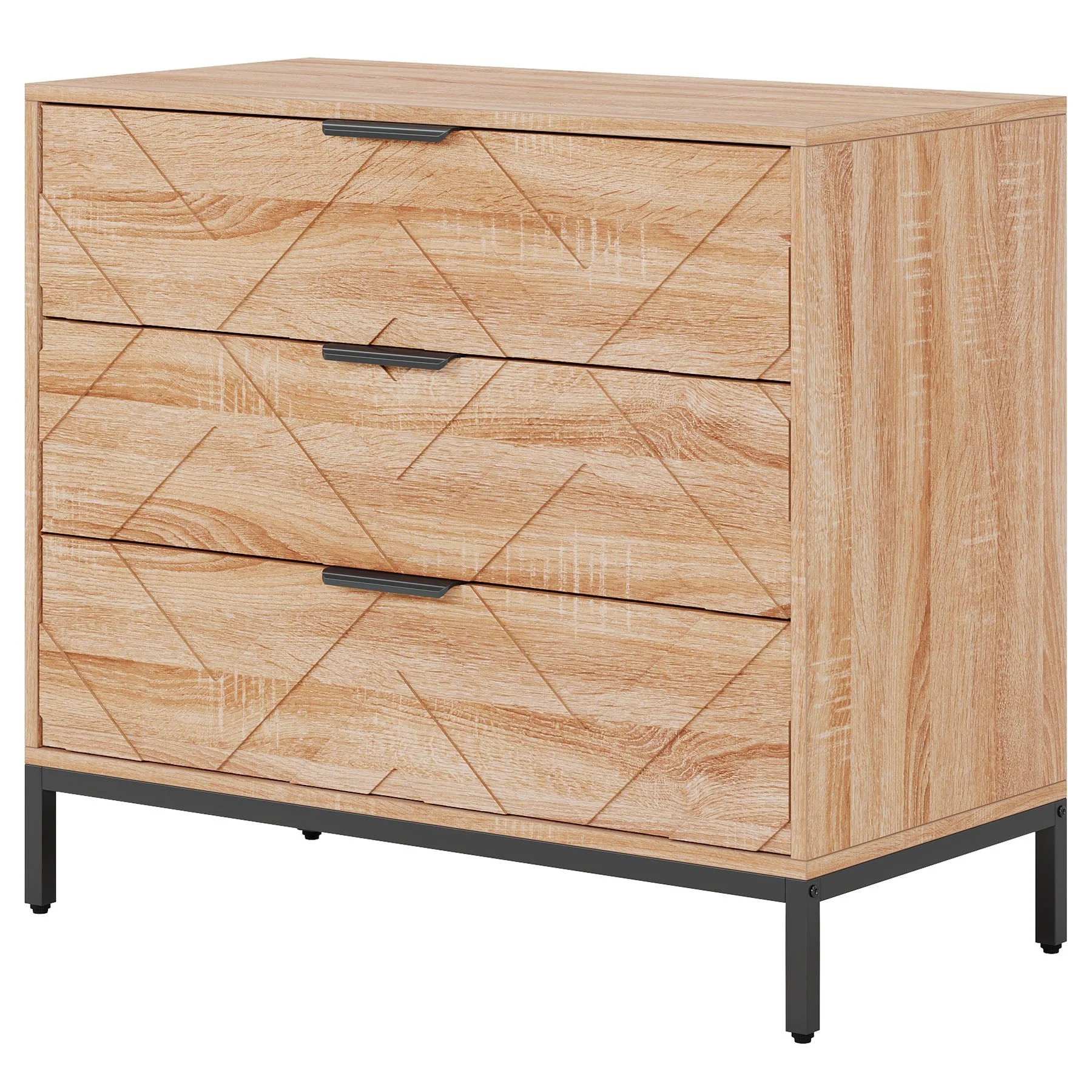 31.5" Wide Nightstand, Modern Large Bedside End Table with 3 Drawers - Image 9