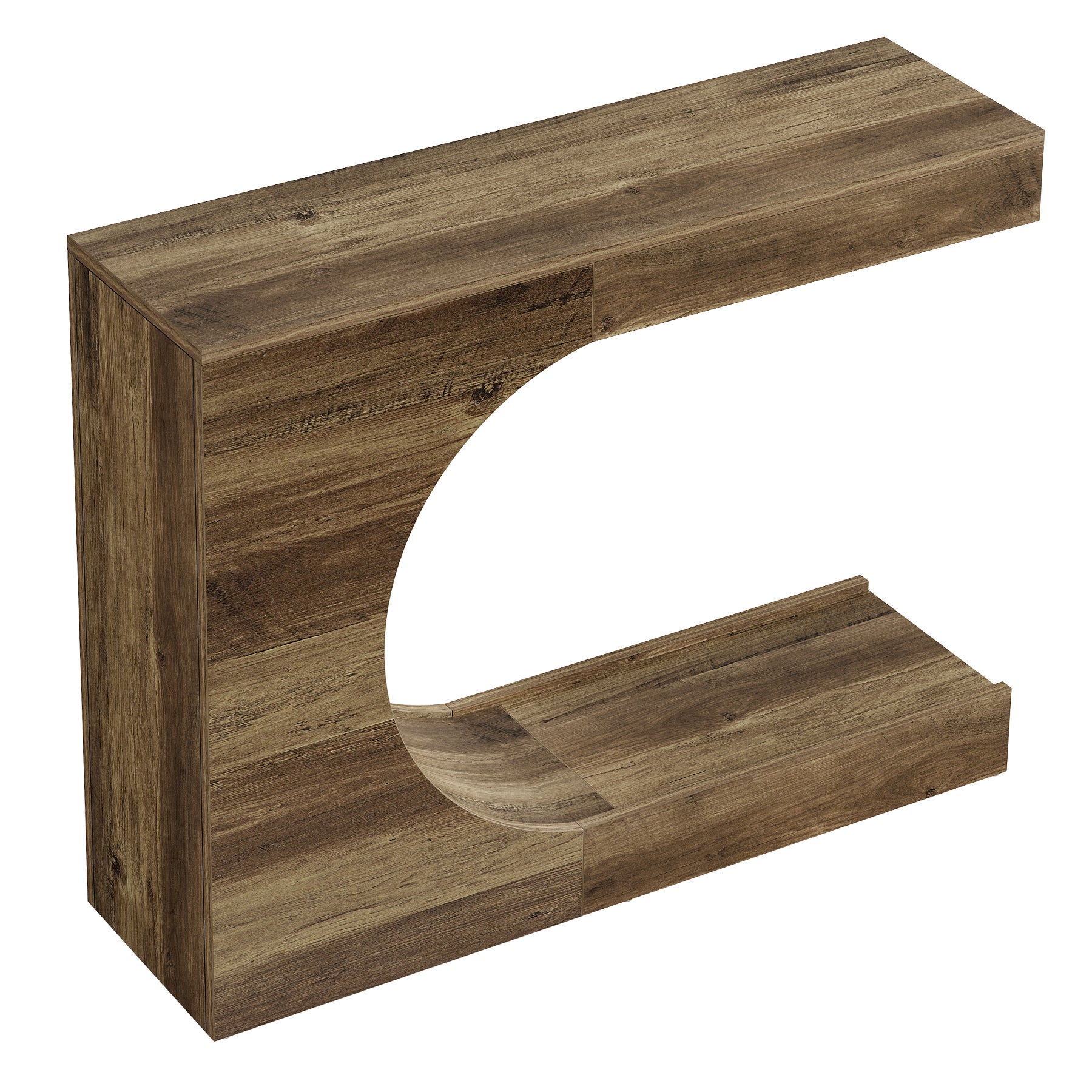 39.4" C-Shaped Console Table, 2-Tier Entryway Sofa Table Behind Couch for Hallway - Image 8