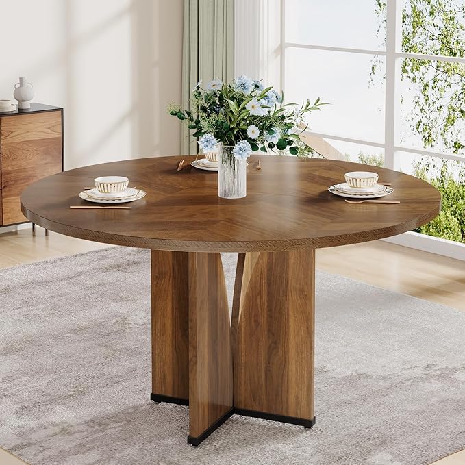 39" Round Dining Table, Farmhouse Kitchen Table for 4 People - Image 8