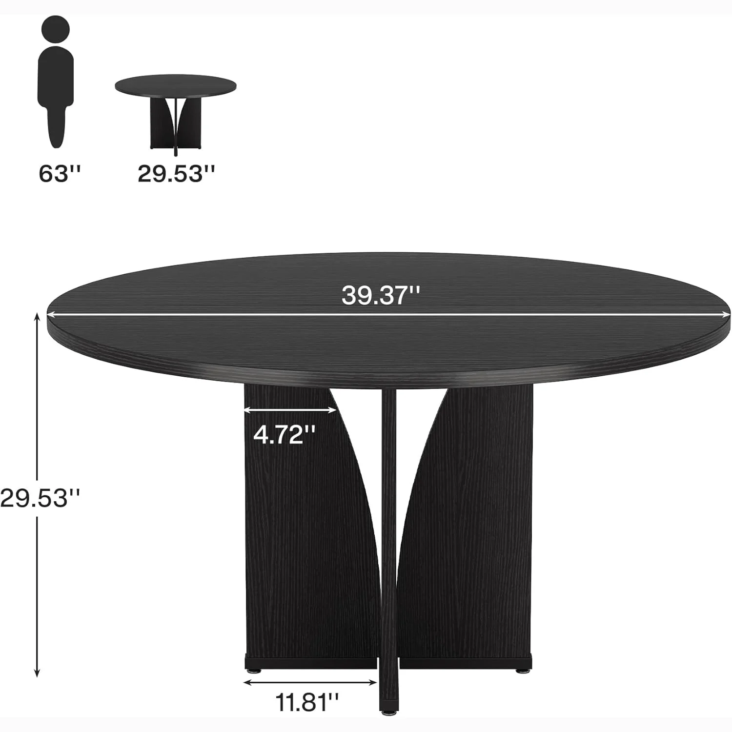 39" Round Conference Table for 4, Multi-Purpose Office Table for Meetings - Image 10