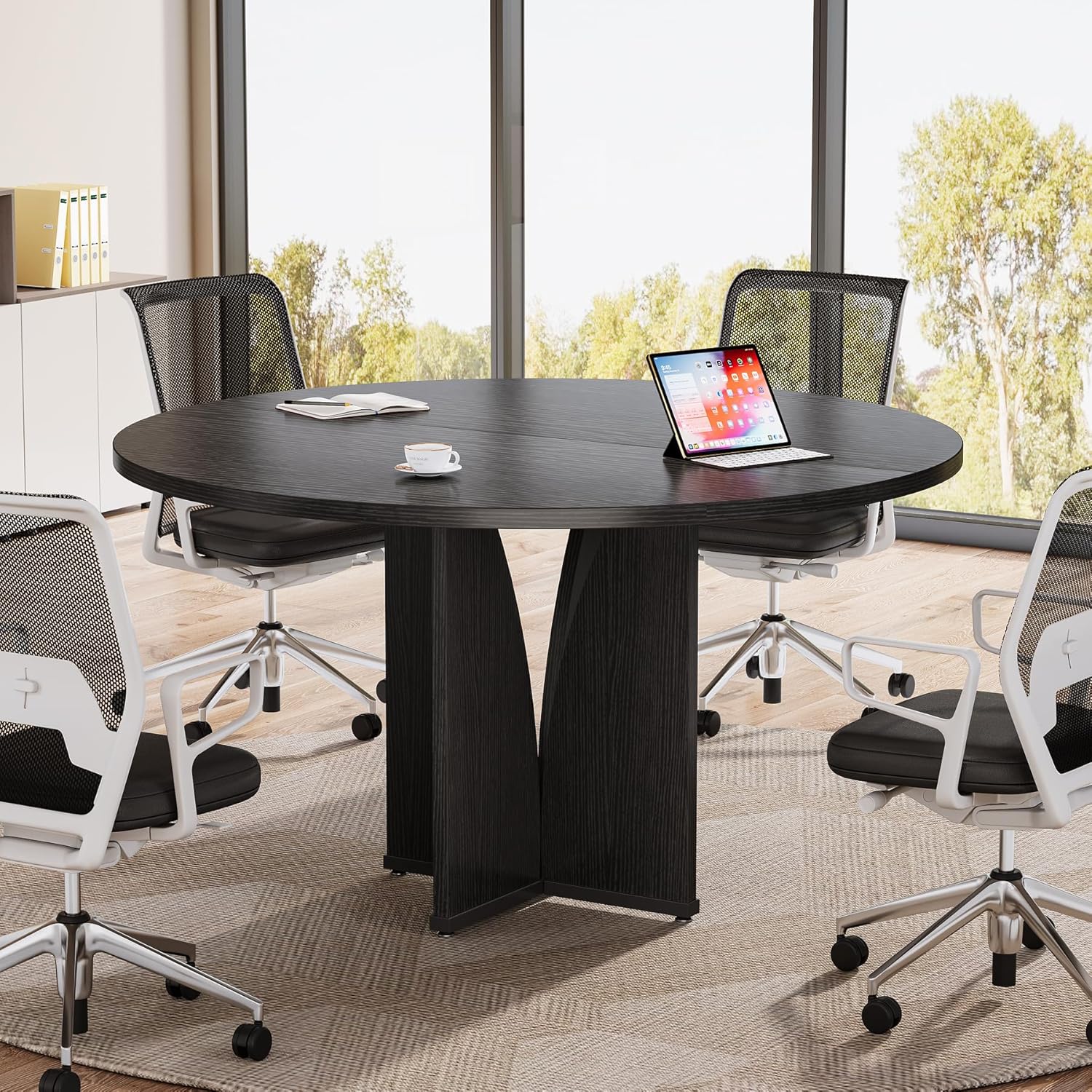 39" Round Conference Table for 4, Multi-Purpose Office Table for Meetings - Image 12