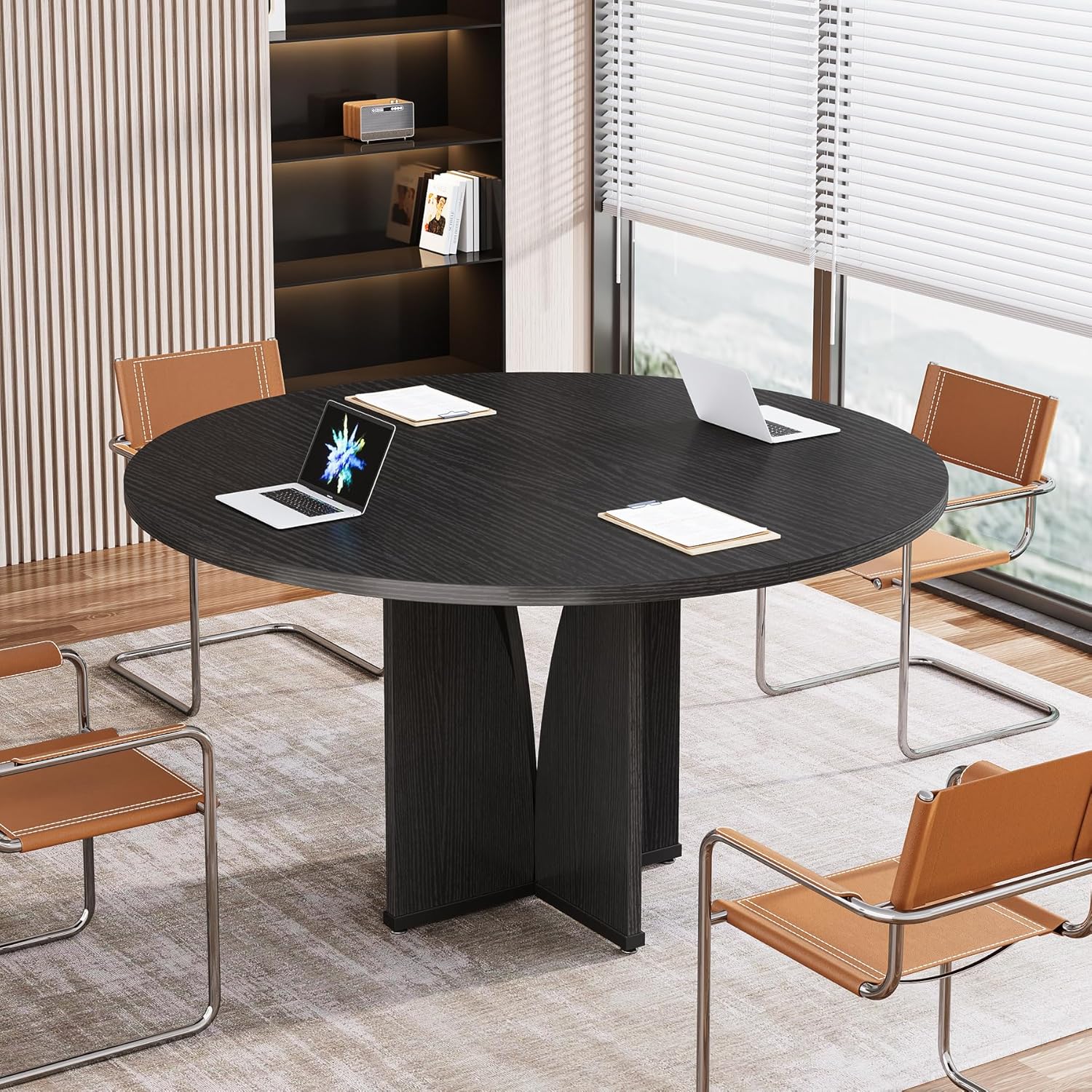 39" Round Conference Table for 4, Multi-Purpose Office Table for Meetings - Image 15
