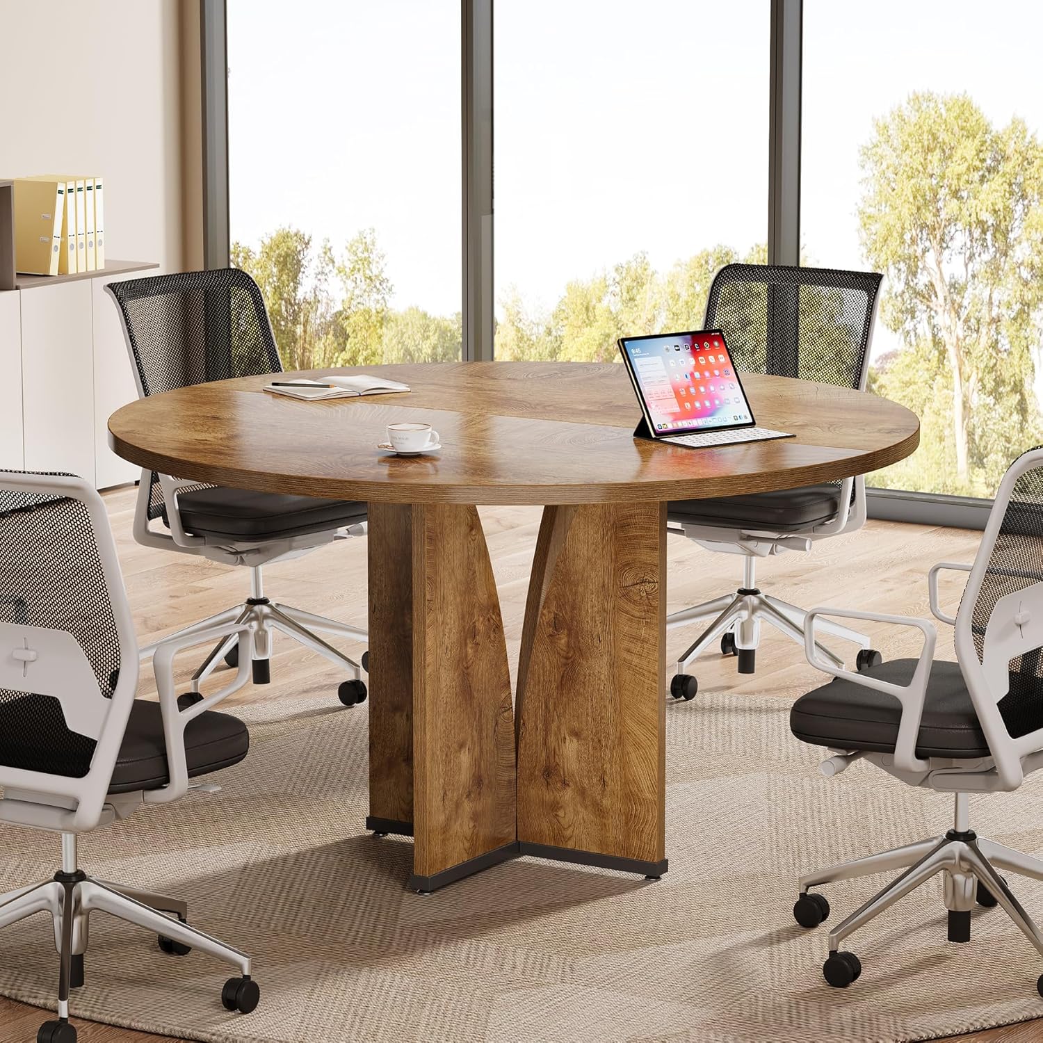 39" Round Conference Table for 4, Multi-Purpose Office Table for Meetings - Image 17