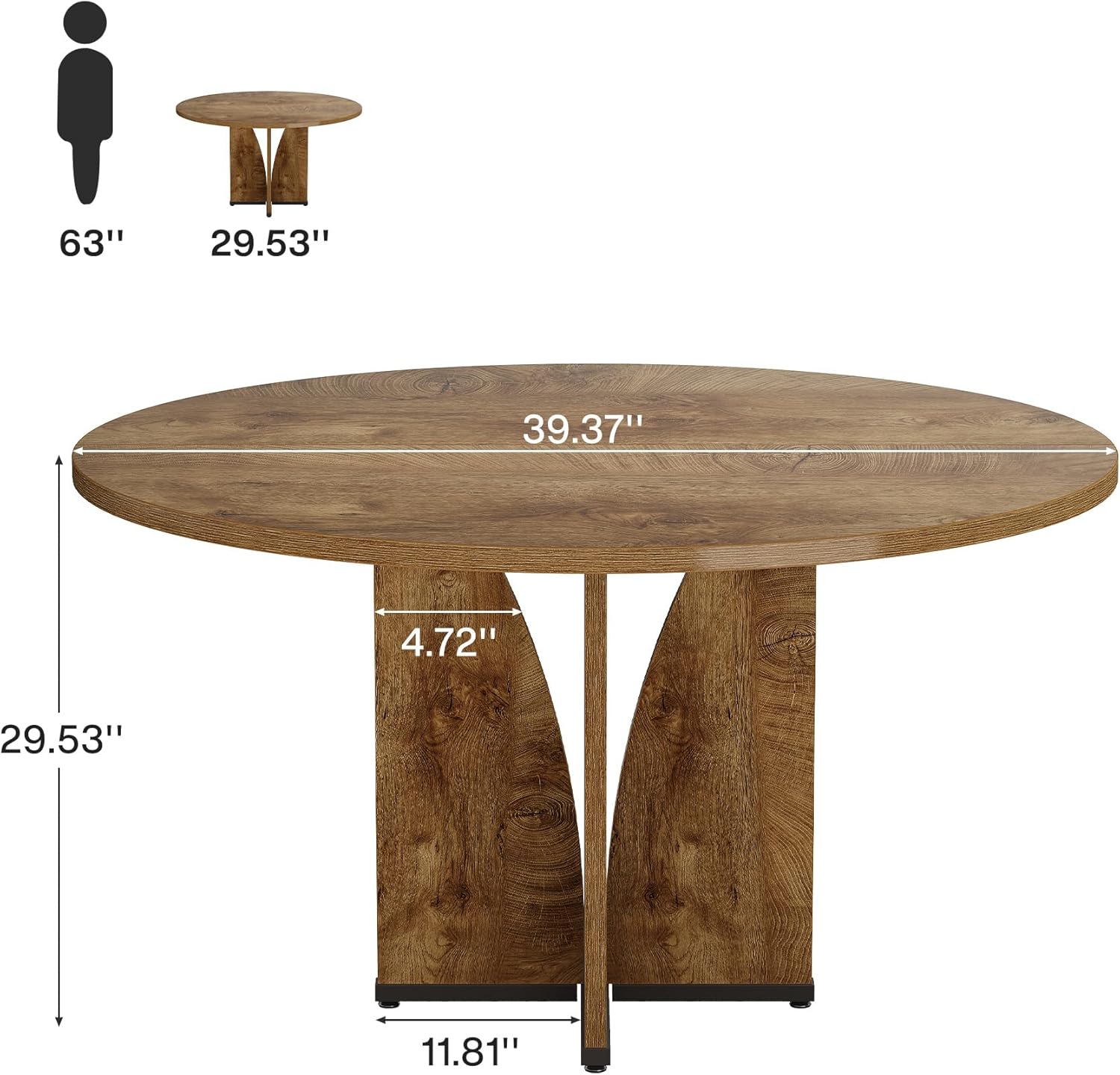 39" Round Conference Table for 4, Multi-Purpose Office Table for Meetings - Image 18