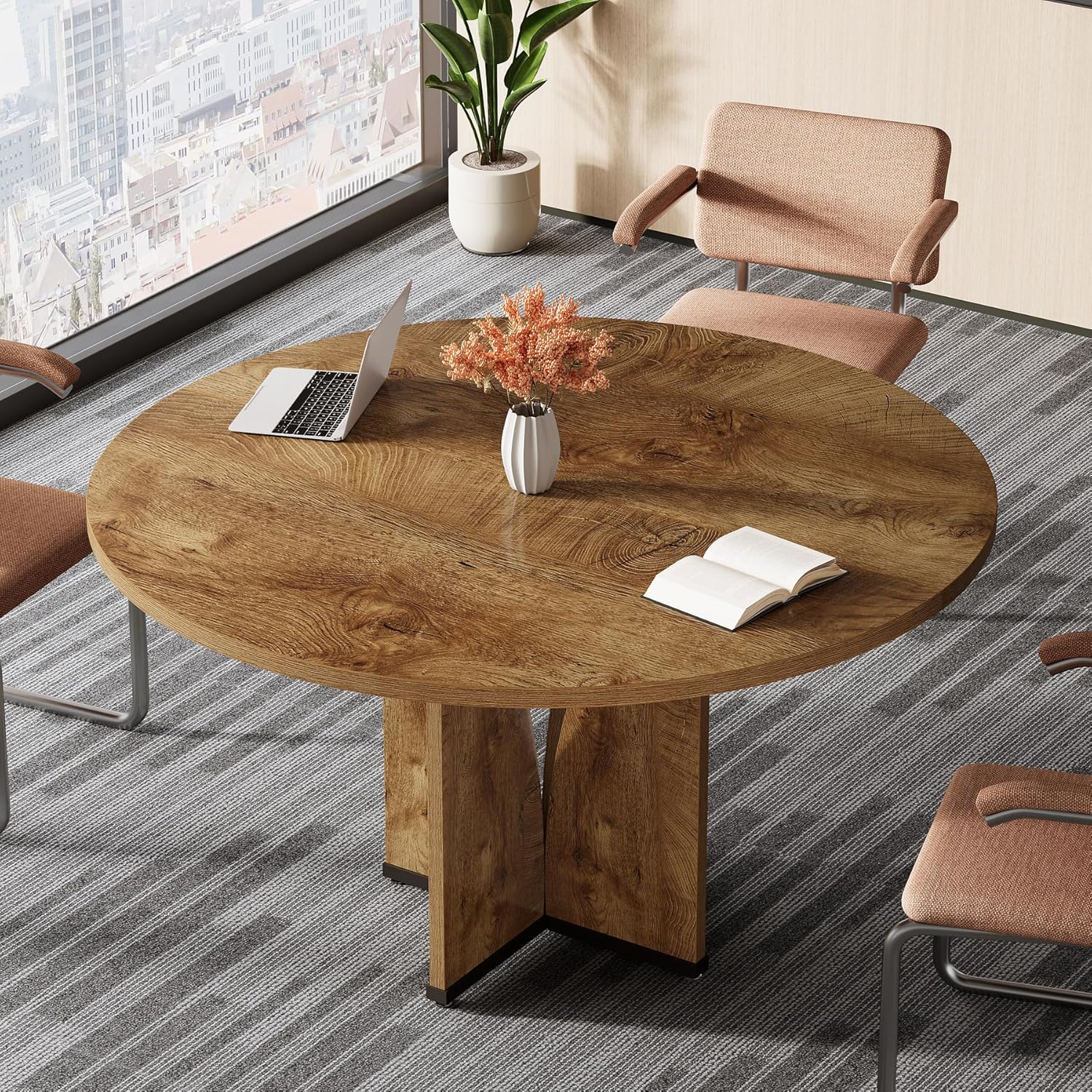 39" Round Conference Table for 4, Multi-Purpose Office Table for Meetings - Image 21