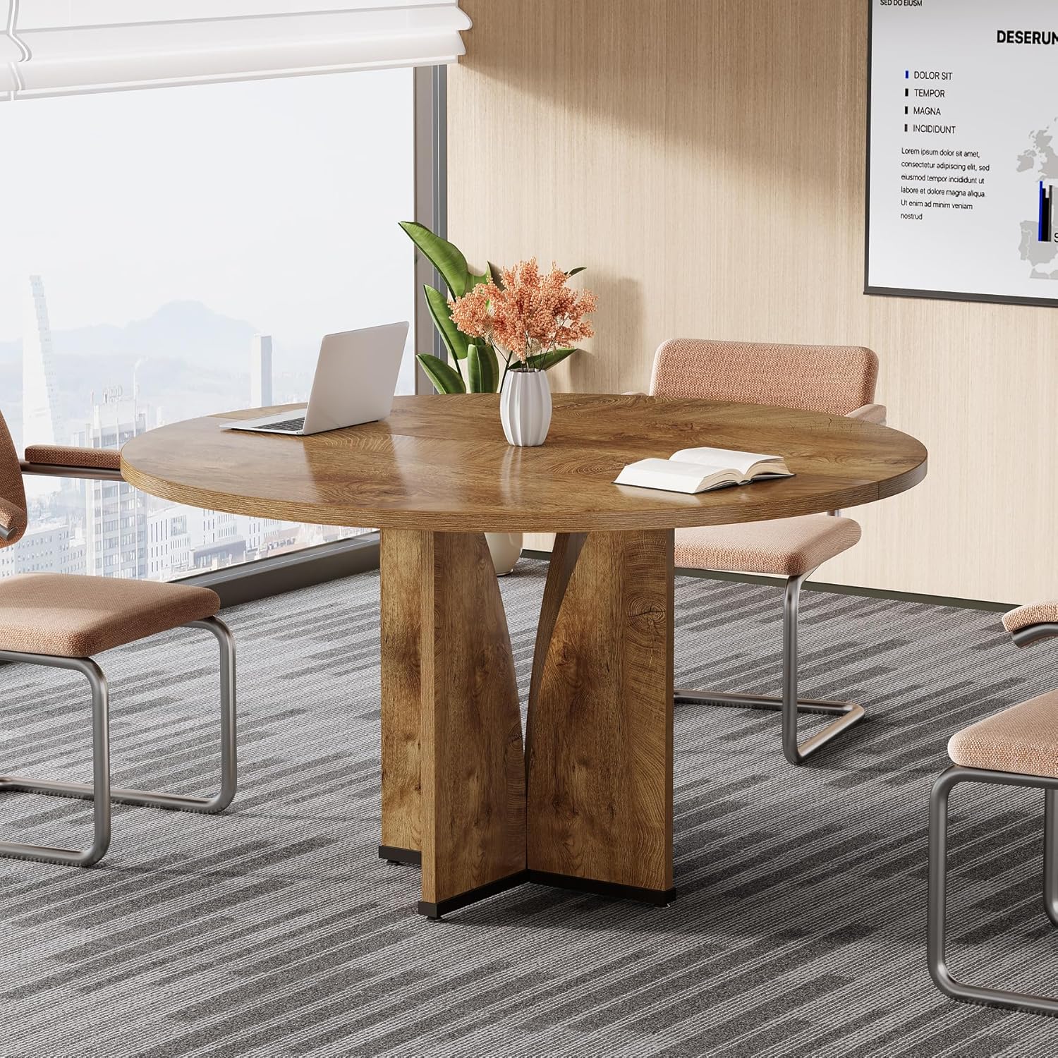 39" Round Conference Table for 4, Multi-Purpose Office Table for Meetings - Image 23