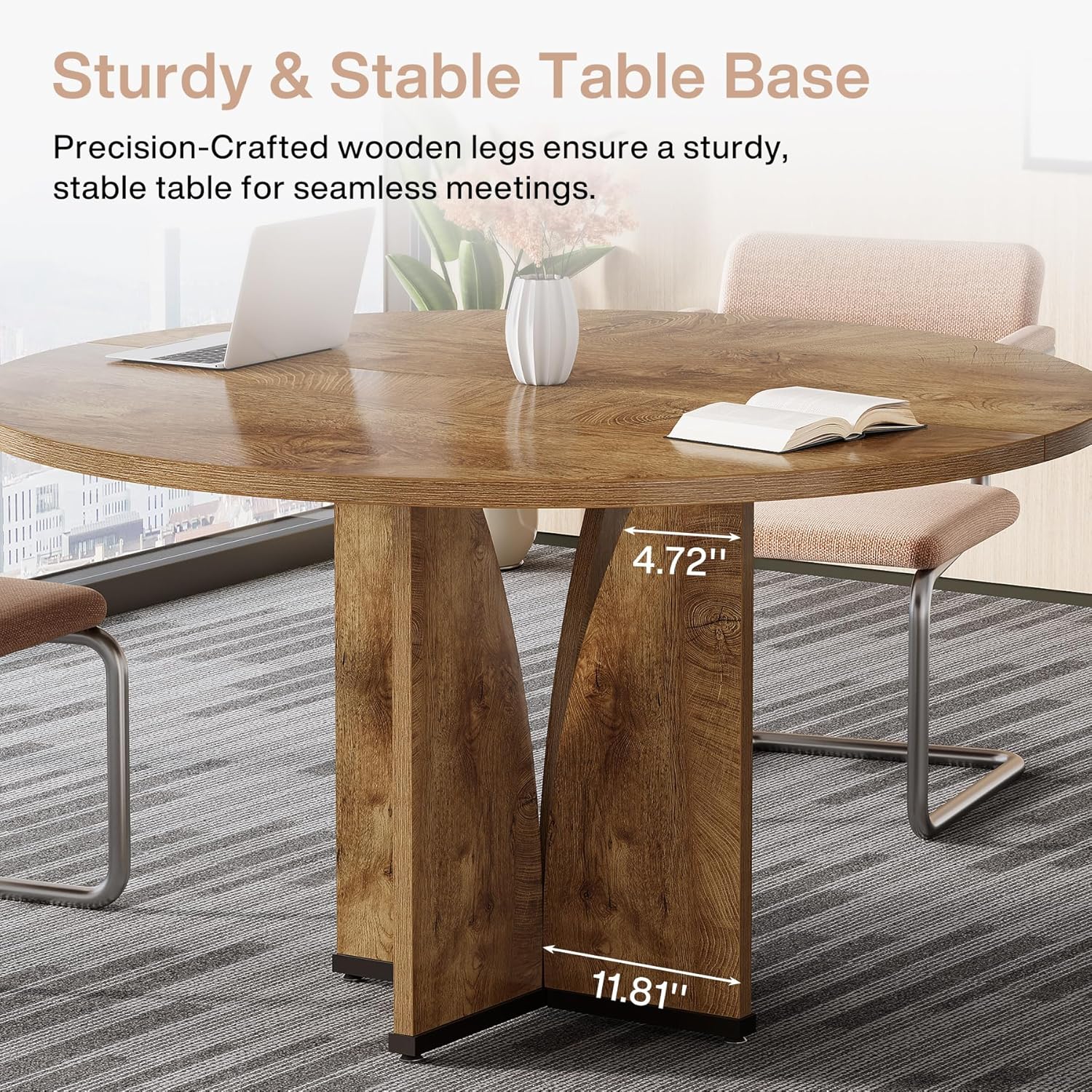 39" Round Conference Table for 4, Multi-Purpose Office Table for Meetings - Image 24