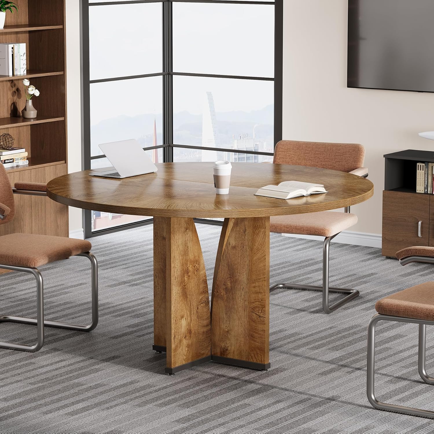 39" Round Conference Table for 4, Multi-Purpose Office Table for Meetings - Image 25