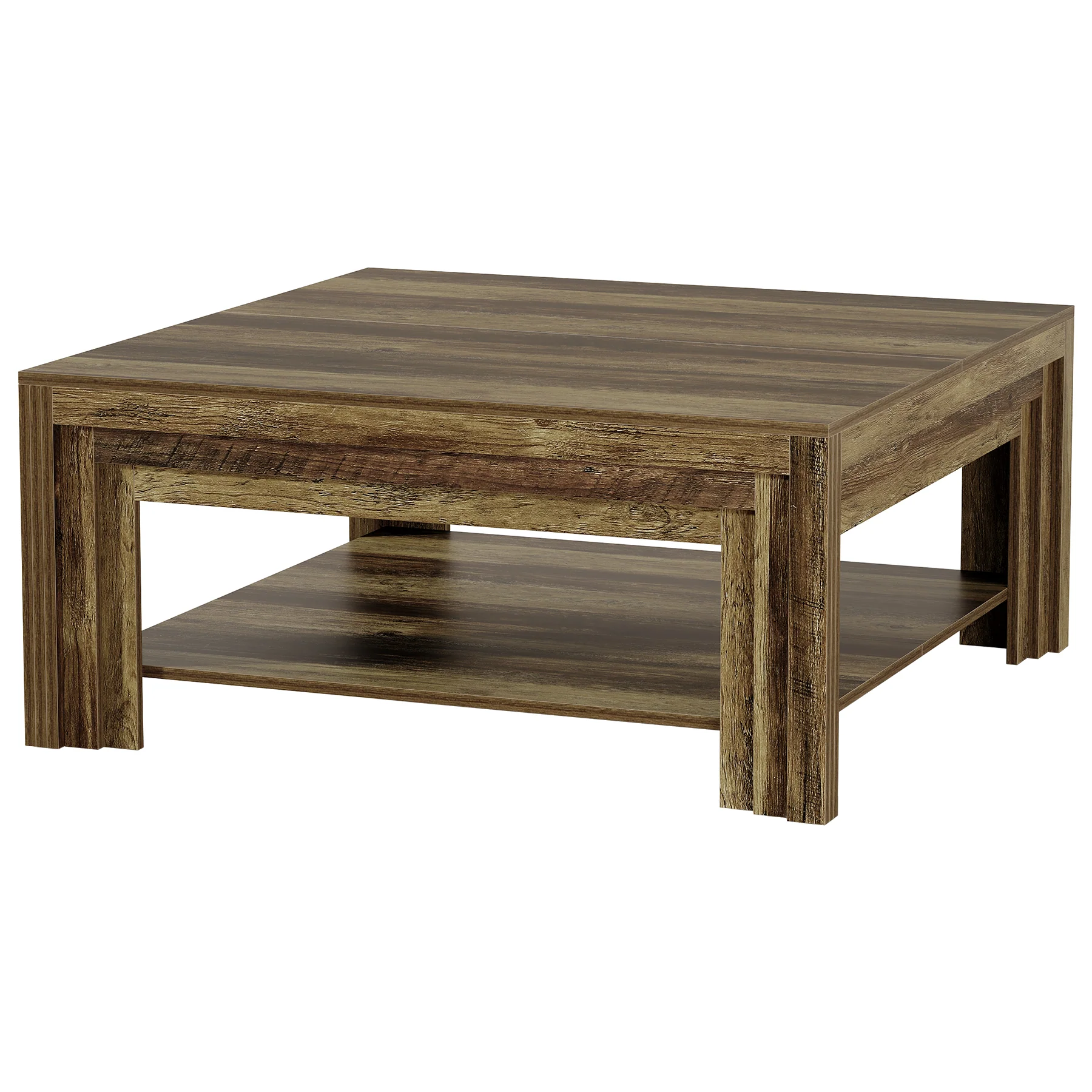 Tribesigns 39.37-Inch Square Coffee Table, Farmhouse Center Table with Shelf for Living Room - Image 23