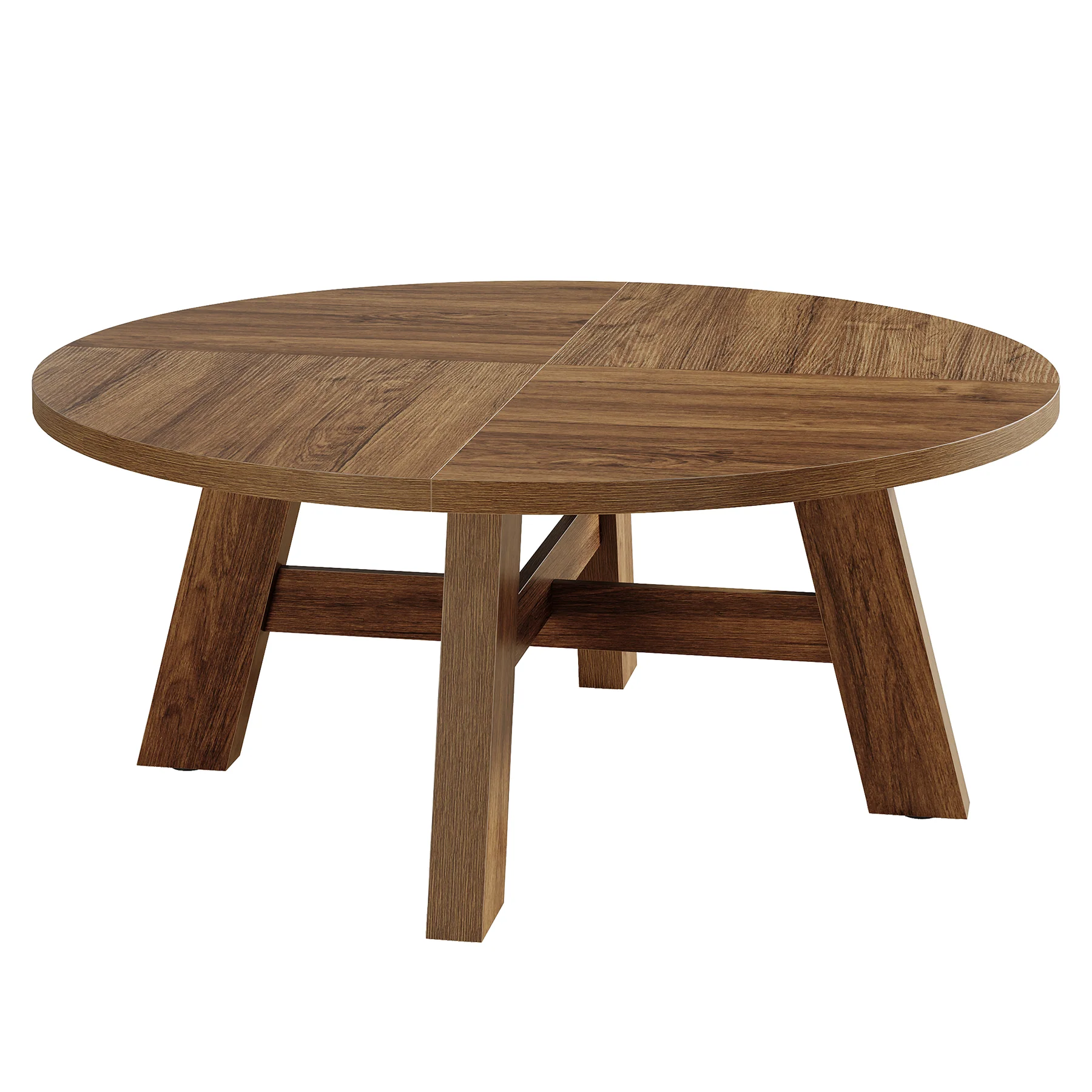Round Coffee Table, 39" Circle Center Table with Reinforced Cross Brace - Image 8