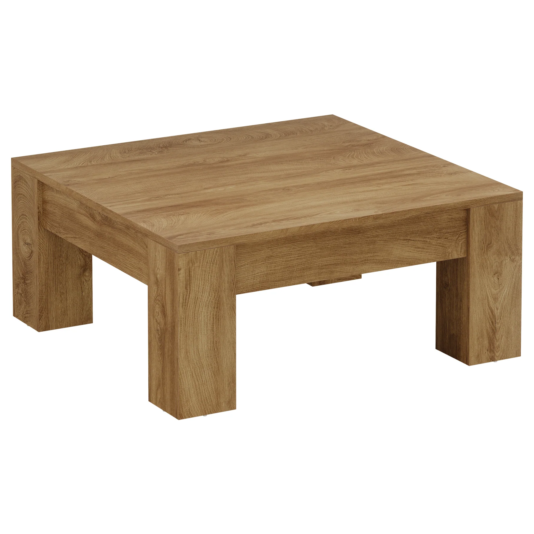 39" Square Coffee Table, Farmhouse Wood Coffee Table with Sturdy Legs - Image 11