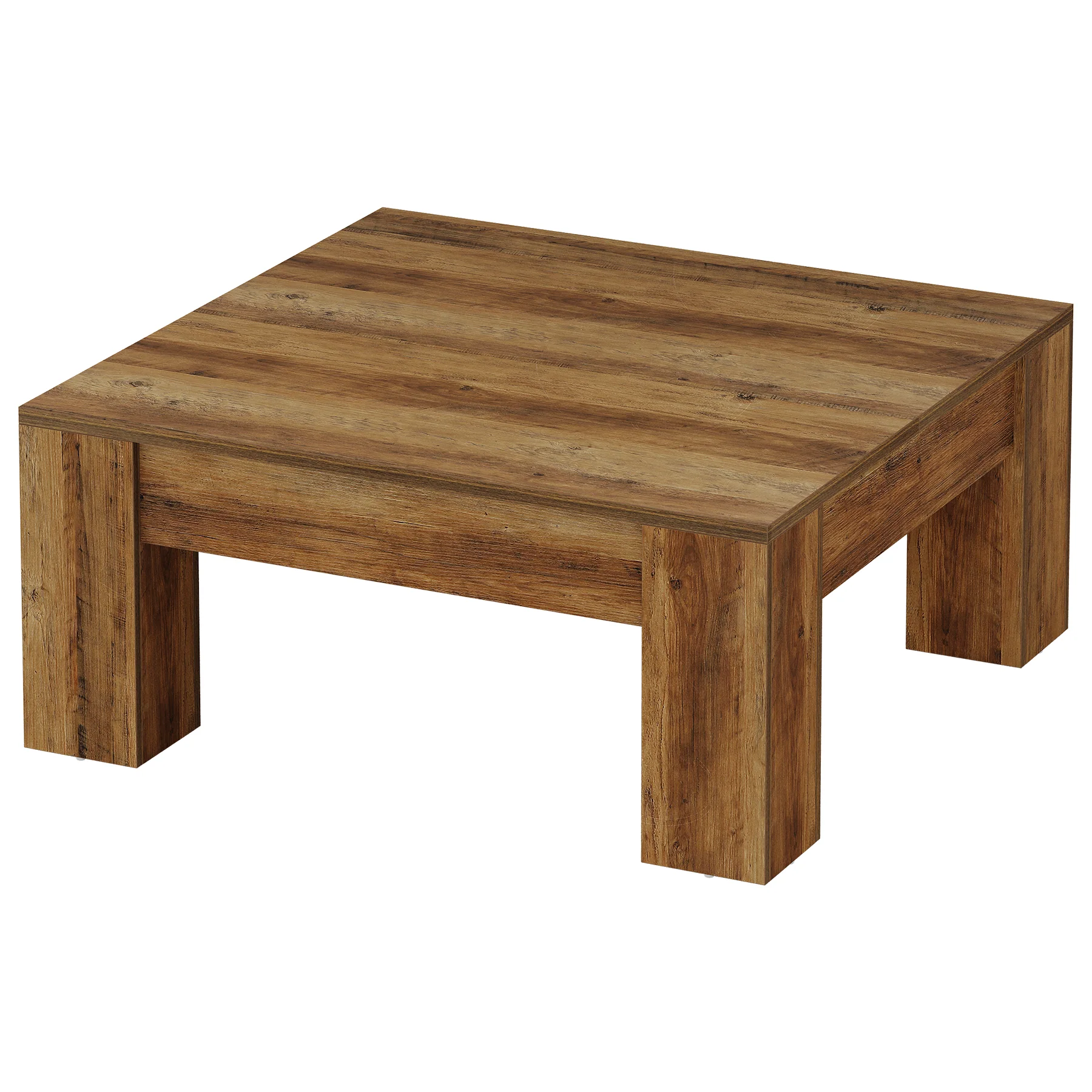 39" Square Coffee Table, Farmhouse Wood Coffee Table with Sturdy Legs - Image 8