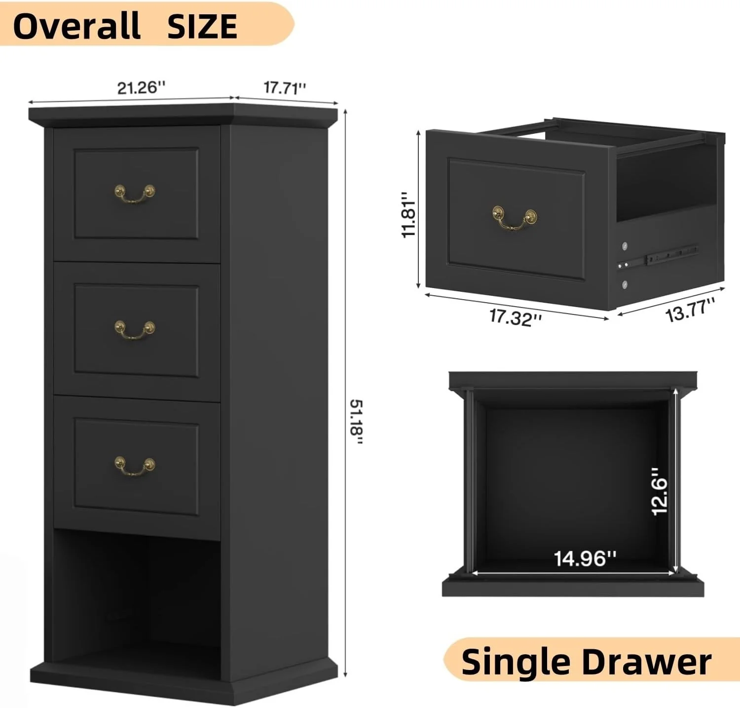 4-Drawer File Cabinet, Vertical Storage Filing Cabinet for A4 /Letter Size - Image 10