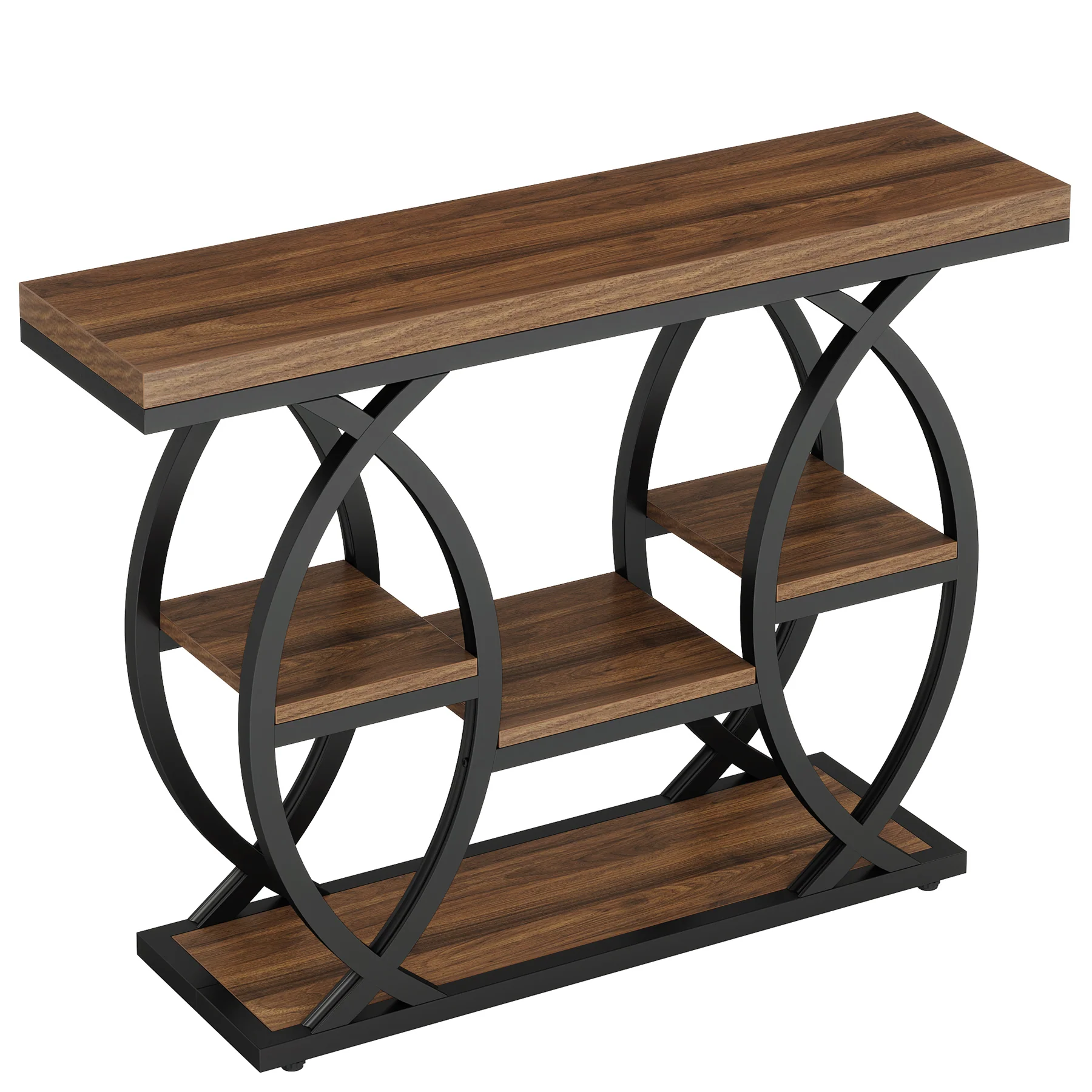 4-Tier Console Table, 39" Sofa Entryway Table with Storage Shelves - Image 13