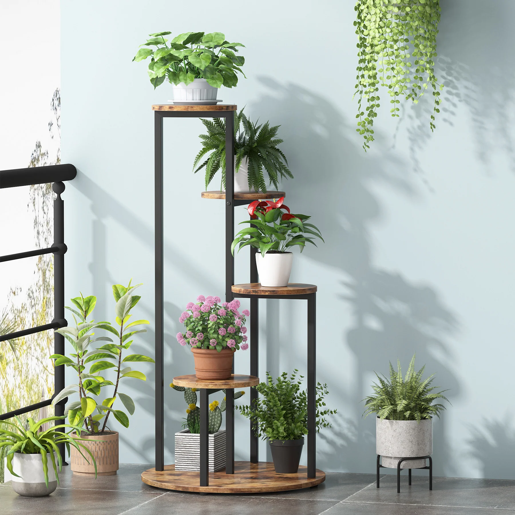 4-Tier Plant Stand, Multiple Potted Plants Holder Corner Flower Shelf - Image 3