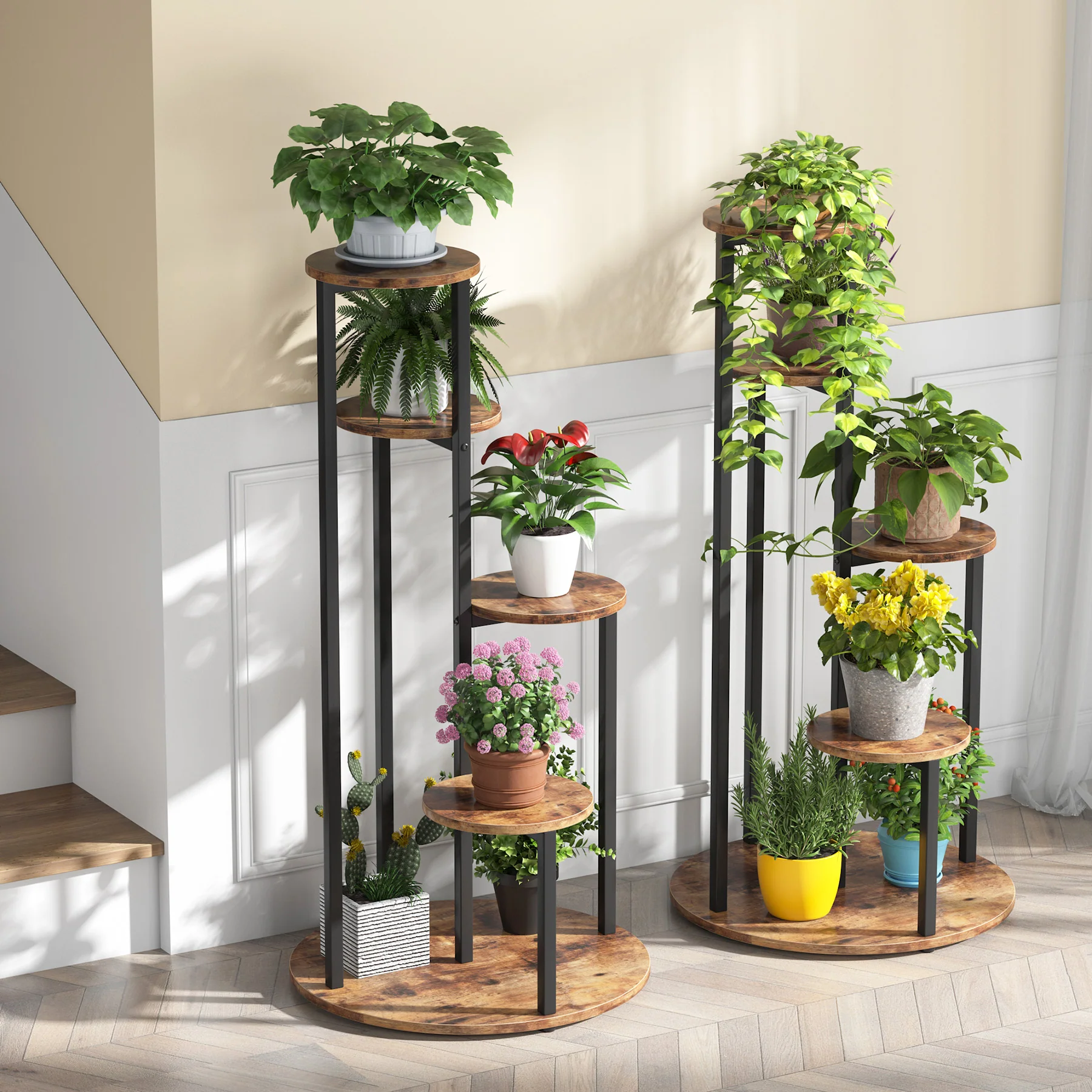 4-Tier Plant Stand, Multiple Potted Plants Holder Corner Flower Shelf - Image 4