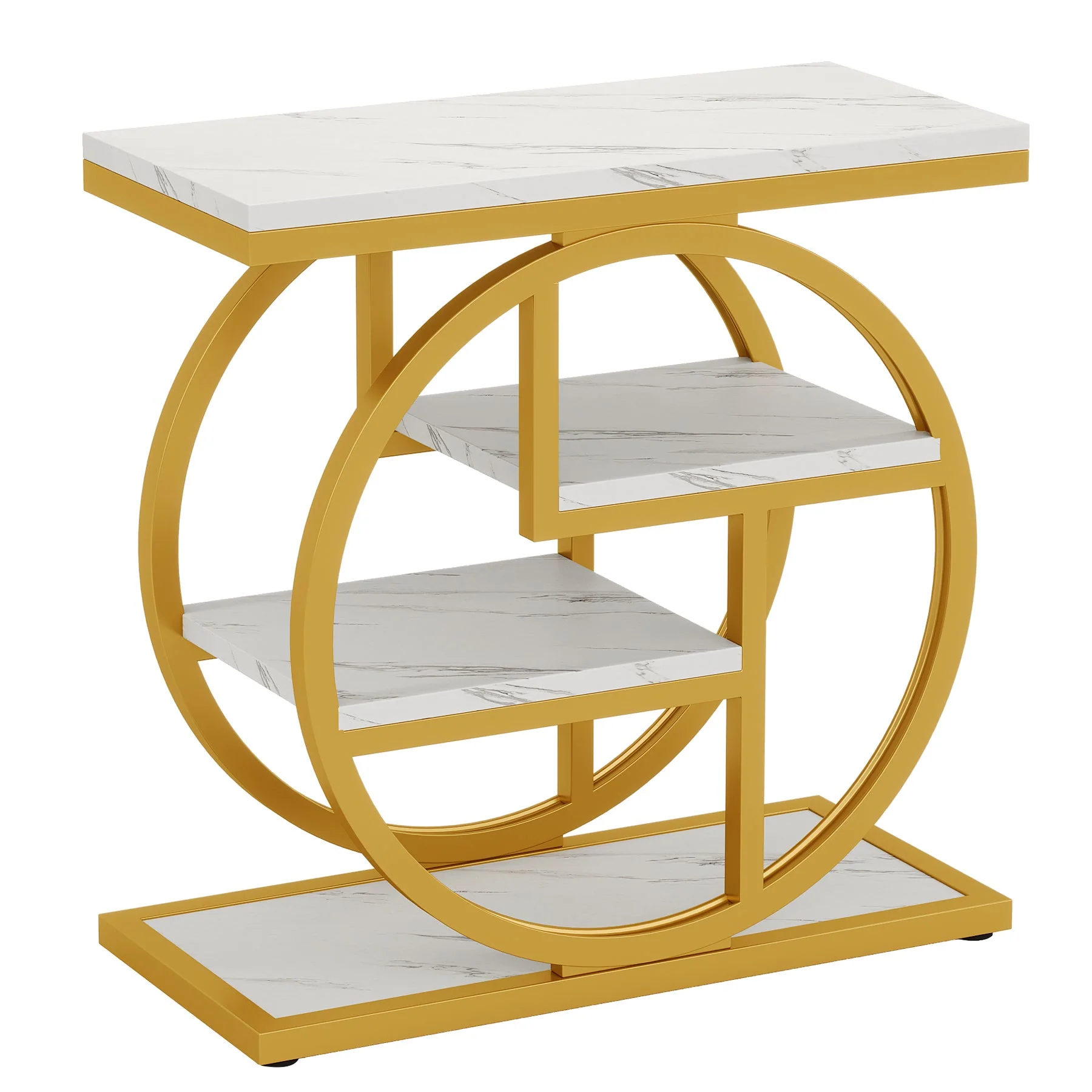 4-Tier End Table, Industrial Side Table with Storage Shelves for Living Room, Bedroom - Image 11