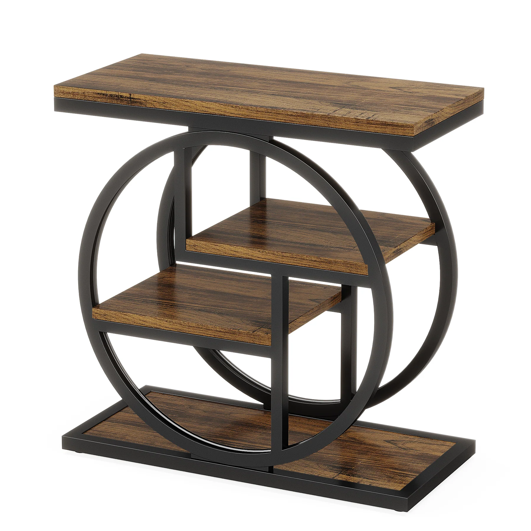4-Tier End Table, Industrial Side Table with Storage Shelves for Living Room, Bedroom - Image 17