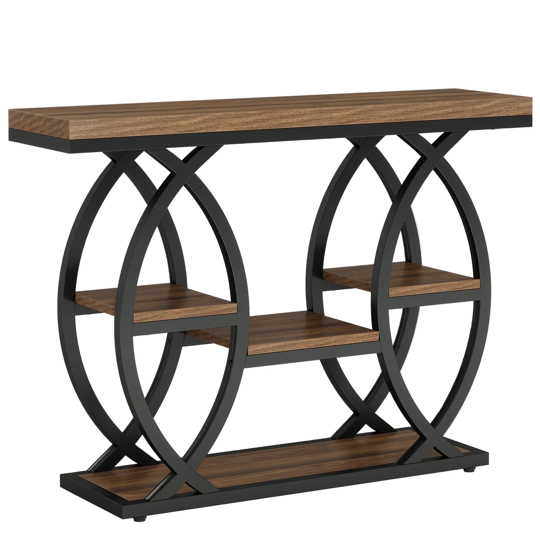 39" Console Table, 4-Tier Sofa Table Entryway Table with Storage Shelves - Image 17