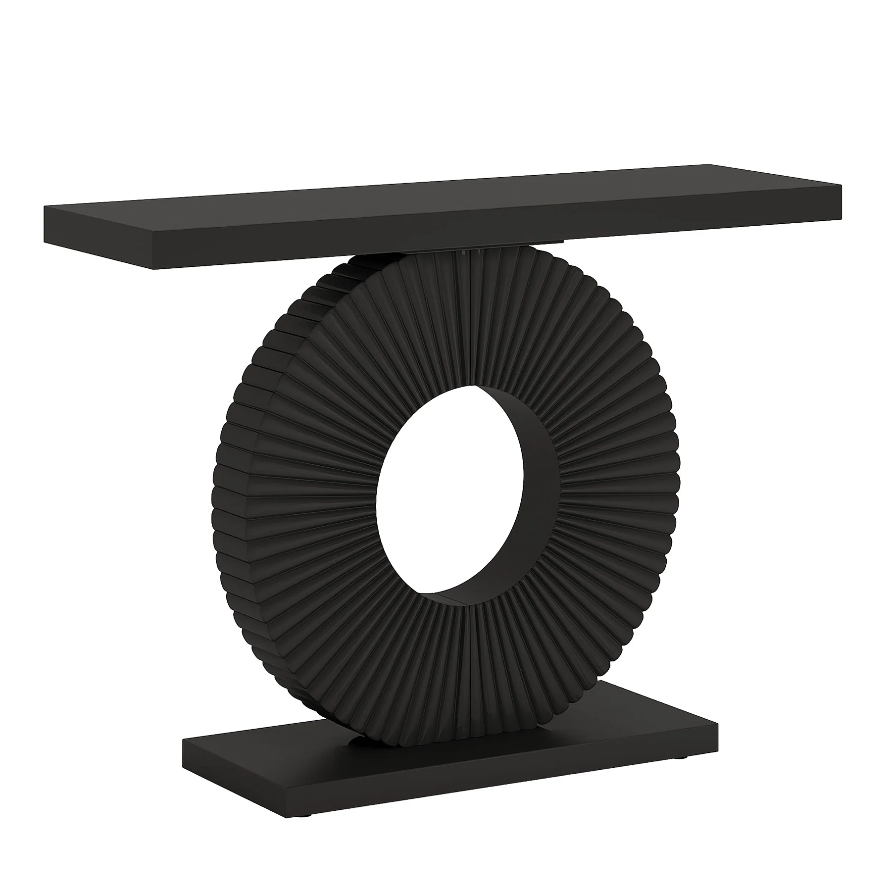 40" Console Table with Geometric Base, Modern Entryway Table Sofa Table - Image 12