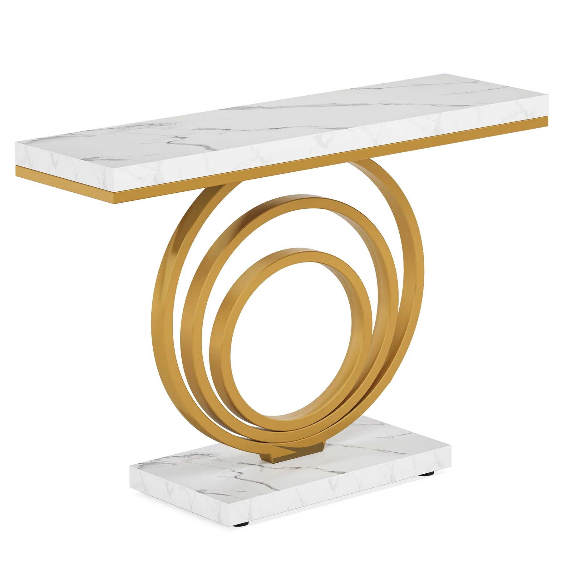 Narrow Console Table, 41" Entryway Sofa Table with Ring Base - Image 7