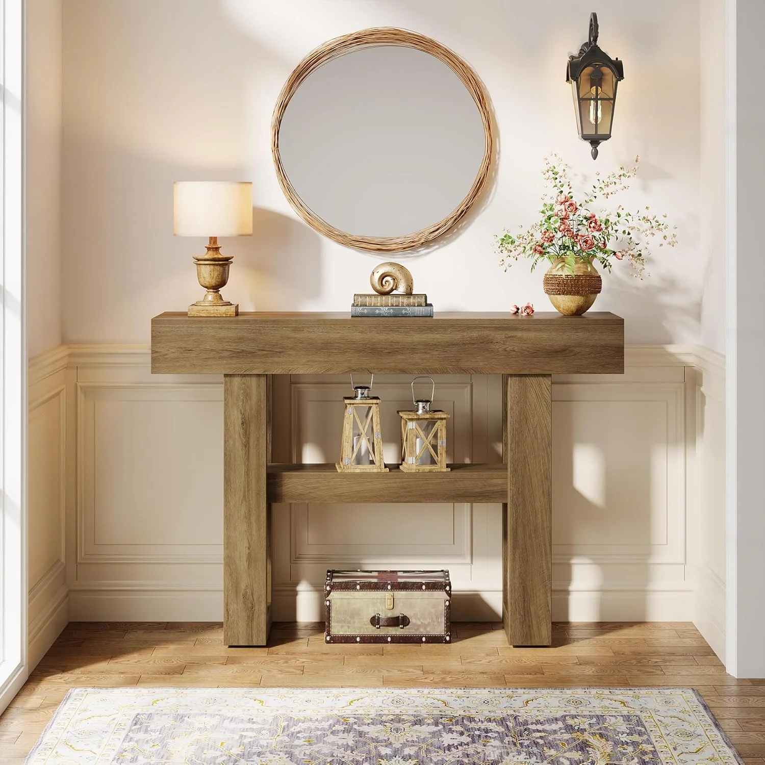 Tribesigns 41.34" Console Table, Rustic 2-Tier Storage for Entryway and Living Room - Image 11