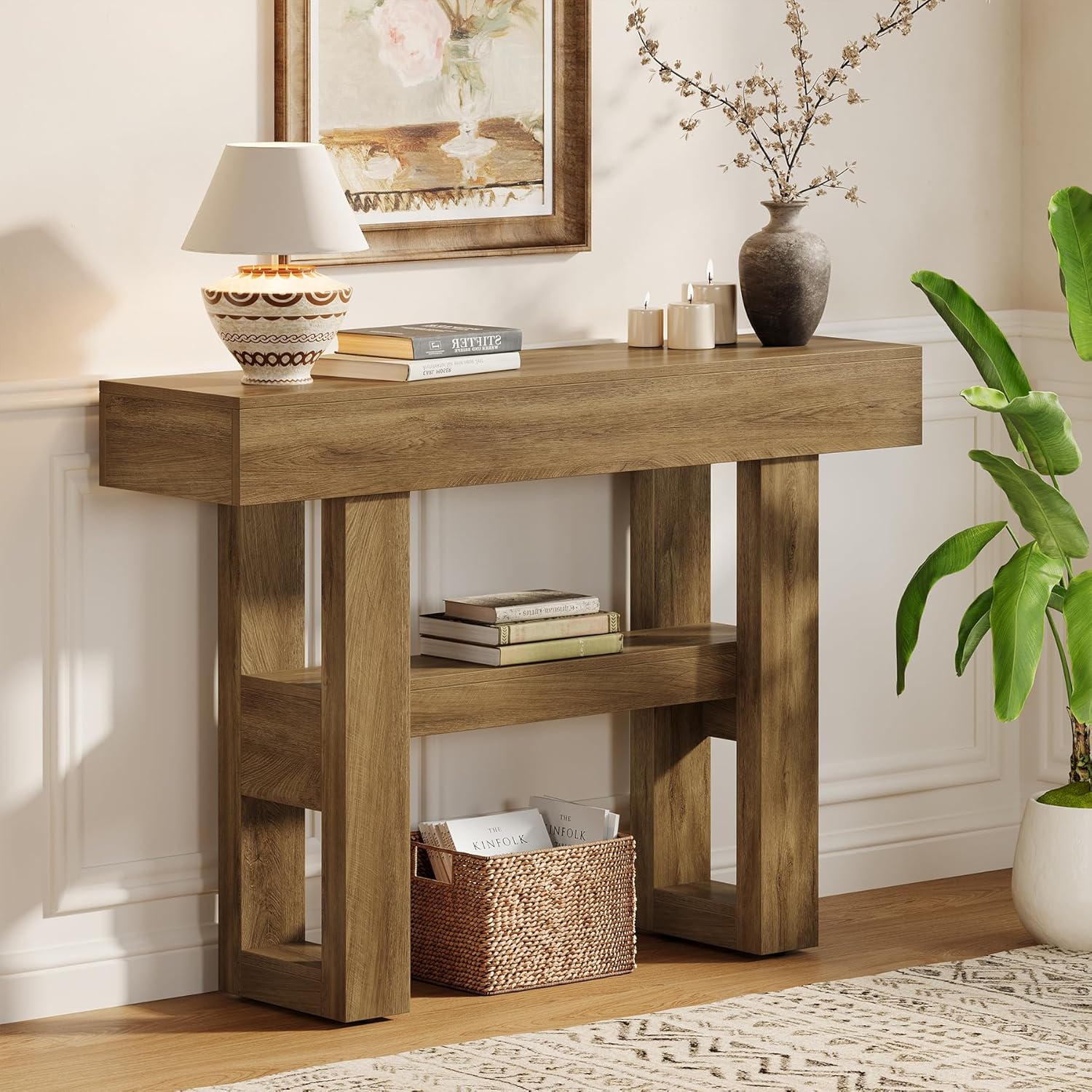 Tribesigns 41.34" Console Table, Rustic 2-Tier Storage for Entryway and Living Room - Image 16