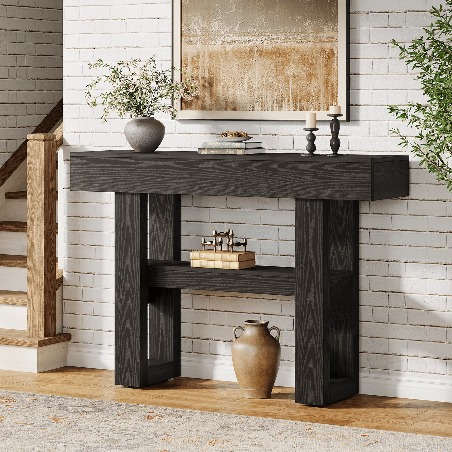 Tribesigns 41.34" Console Table, Rustic 2-Tier Storage for Entryway and Living Room - Image 18